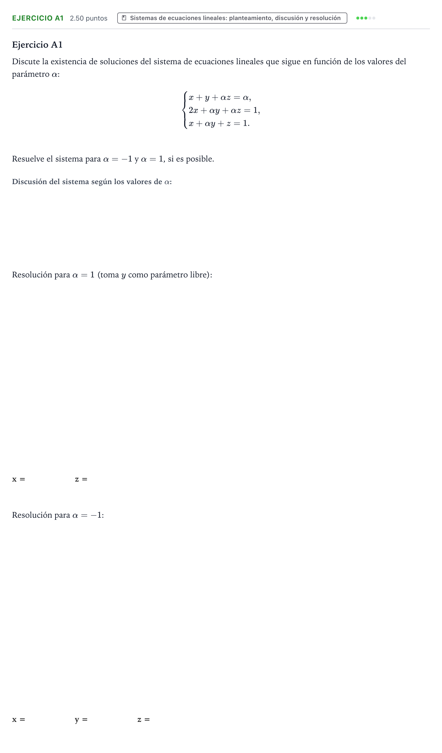 Enunciado: Ejercicio A1 · Matemáticas II PAU País Vasco Ordinaria 2022
