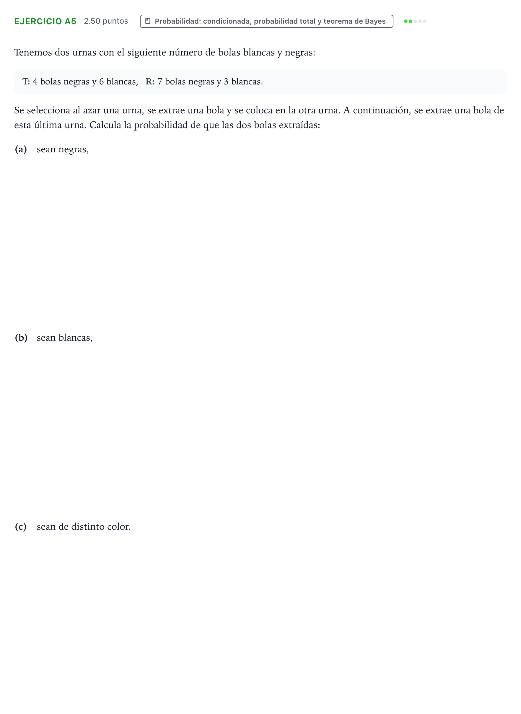 Enunciado: Ejercicio A5 · Matemáticas II PAU País Vasco Ordinaria 2022