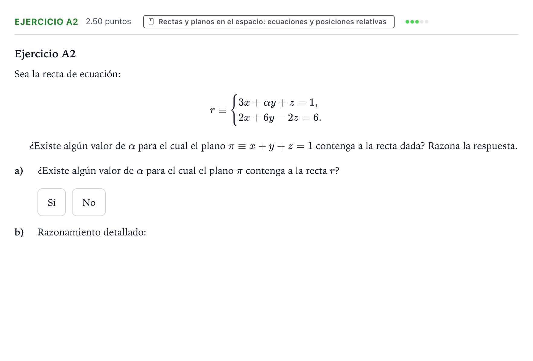 Enunciado: Ejercicio A2 · Matemáticas II PAU País Vasco Extraordinaria 2022