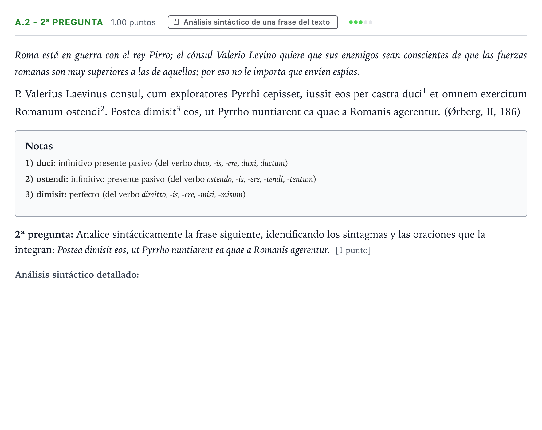 Enunciado: Ejercicio A.2 - 2ª pregunta · Latín II PAU País Vasco Ordinaria 2022