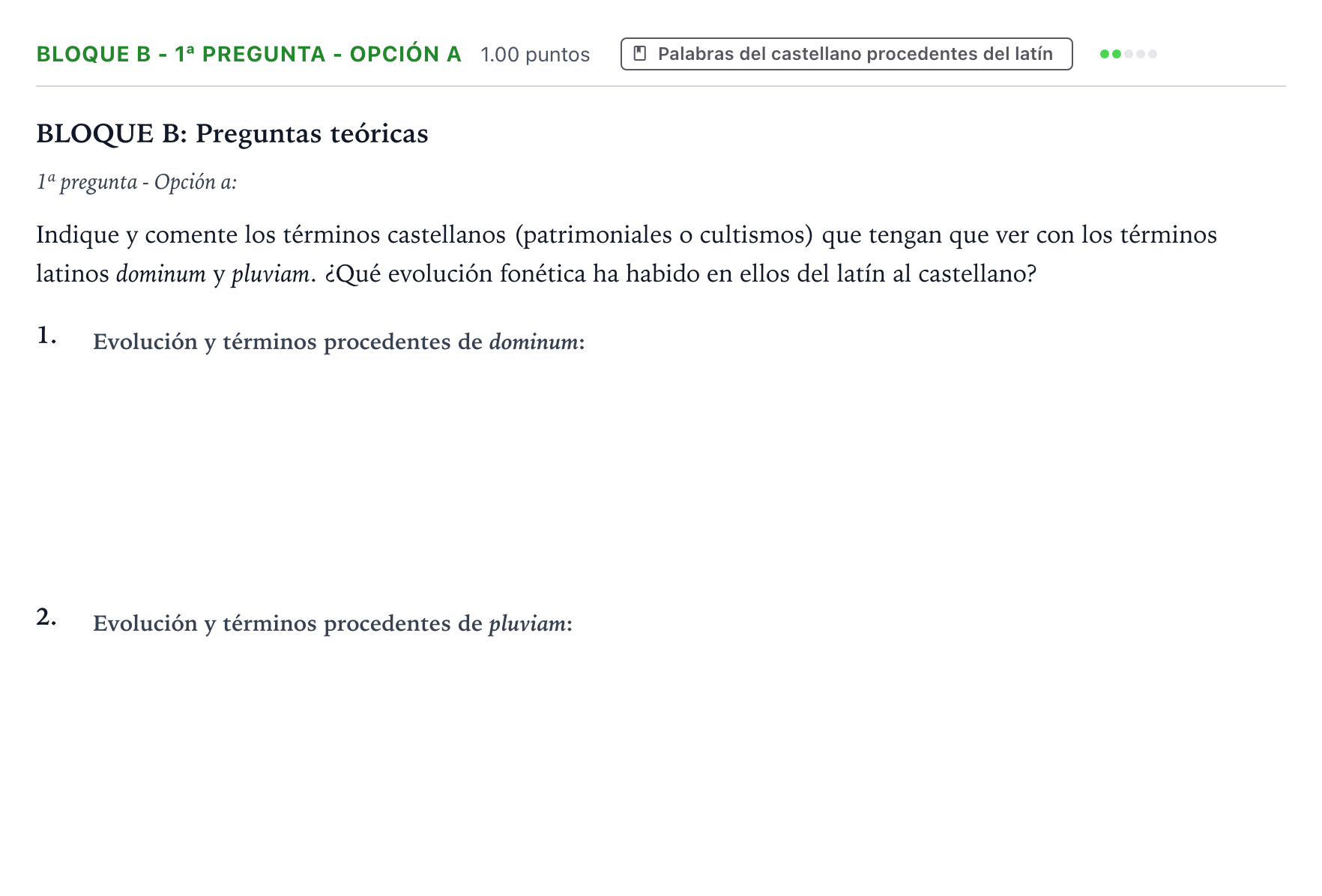 Enunciado: Bloque B - 1ª pregunta - Opción a · Latín II PAU País Vasco Ordinaria 2022