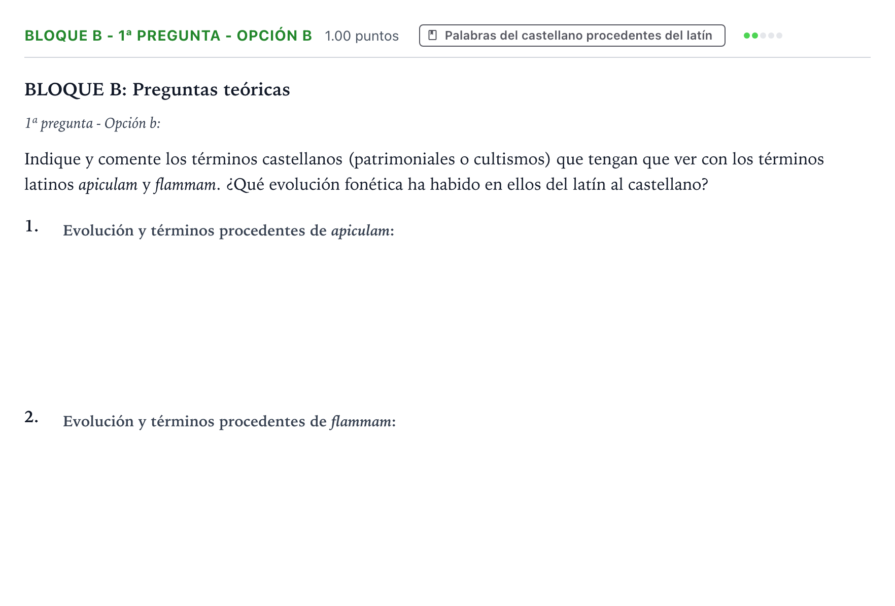 Enunciado: Bloque B - 1ª pregunta - Opción b · Latín II PAU País Vasco Ordinaria 2022