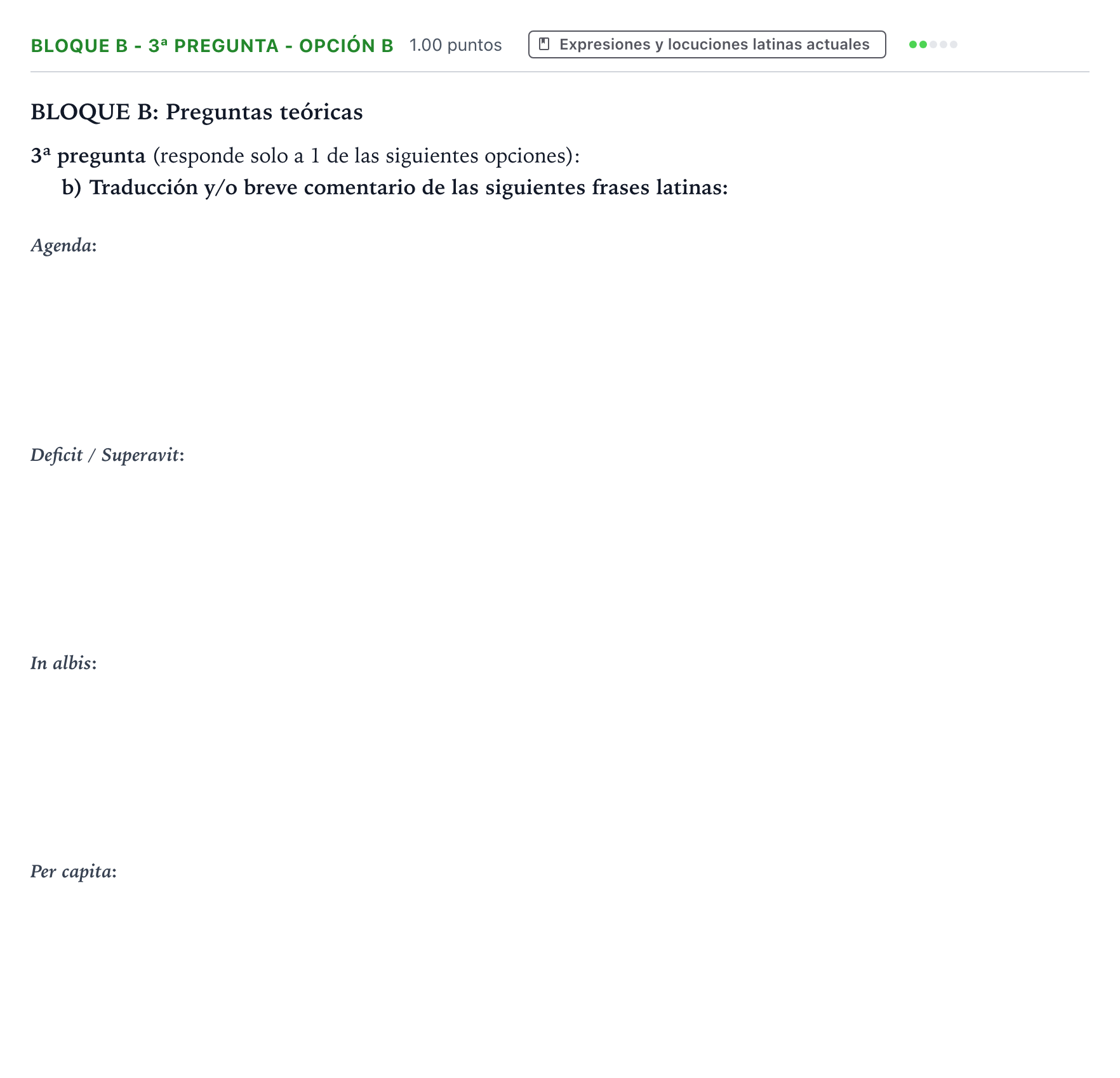 Enunciado: Bloque B - 3ª pregunta - Opción b · Latín II PAU País Vasco Ordinaria 2022