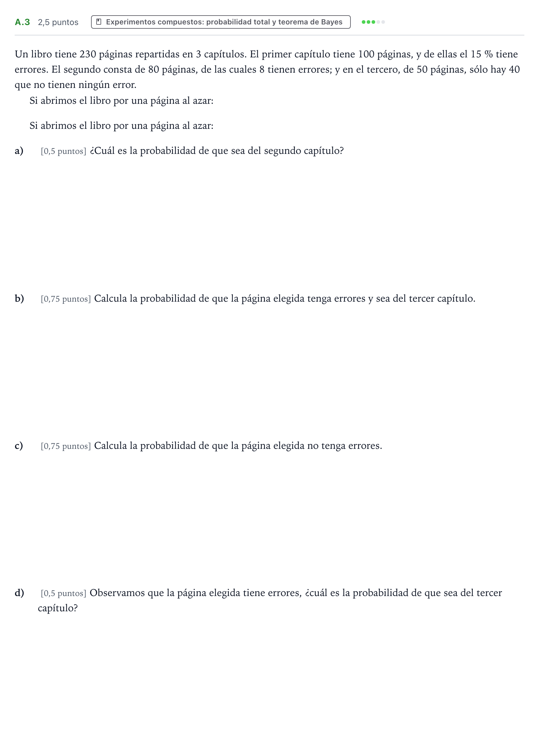 Enunciado: Ejercicio A.3 · Matemáticas aplicadas a las Ciencias Sociales II PAU País Vasco Ordinaria 2022