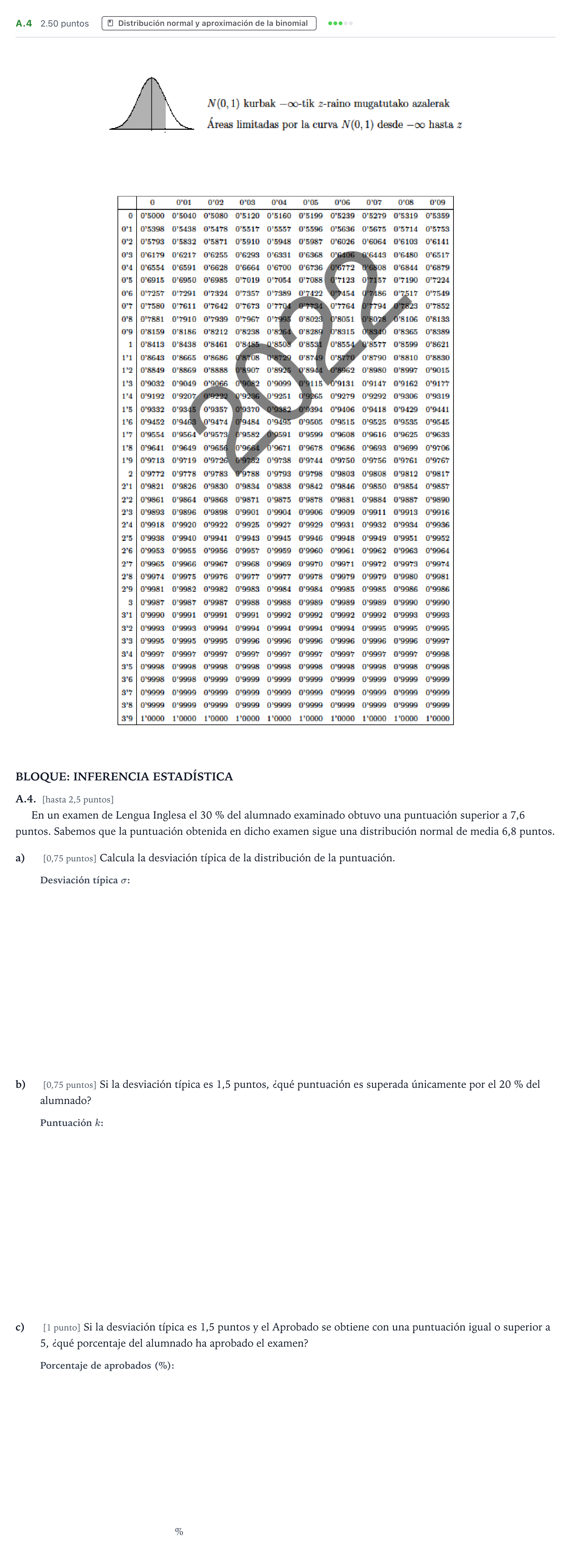 Enunciado: Ejercicio A.4 · Matemáticas aplicadas a las Ciencias Sociales II PAU País Vasco Ordinaria 2022