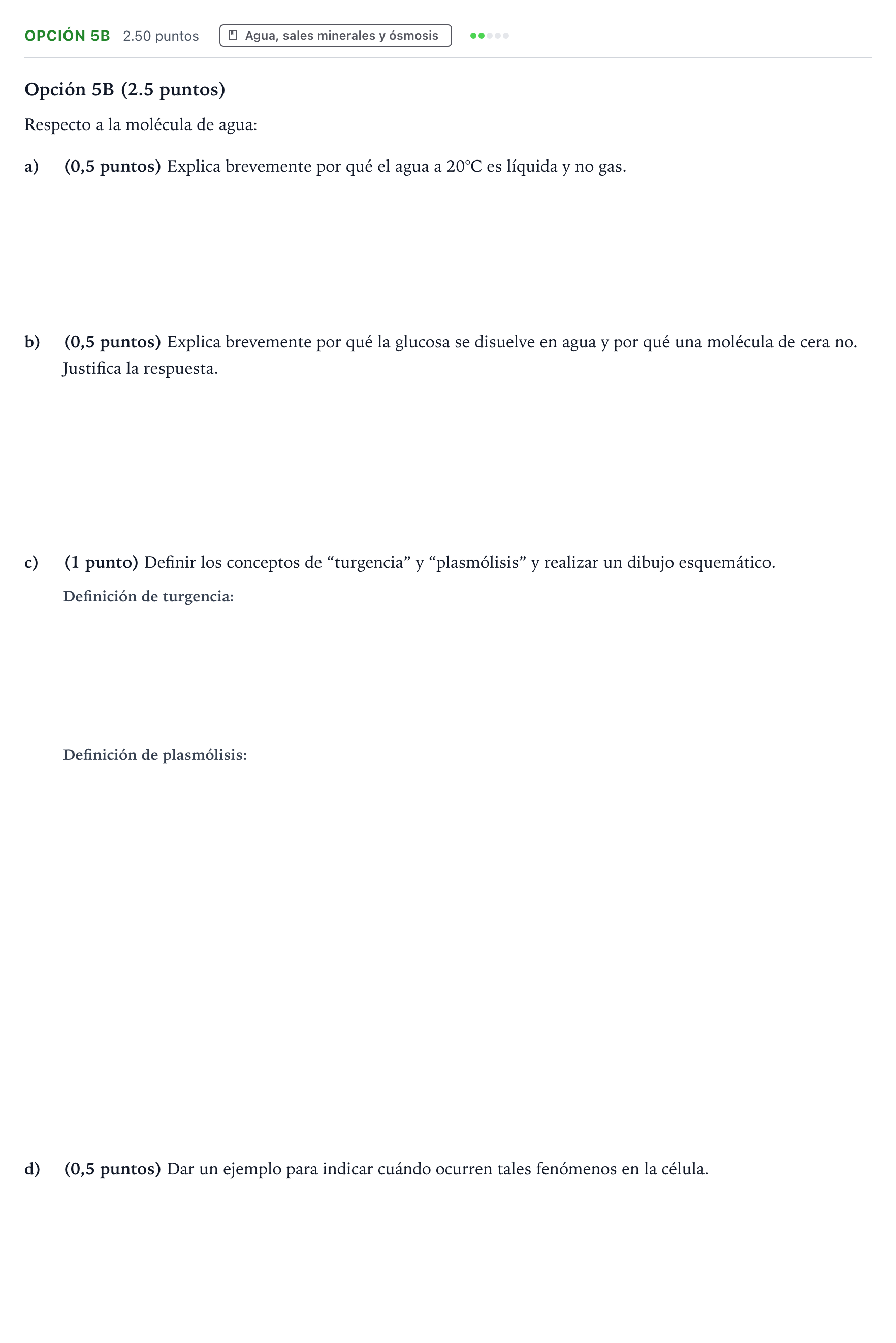 Enunciado: Opción 5B · Biología PAU País Vasco Extraordinaria 2021
