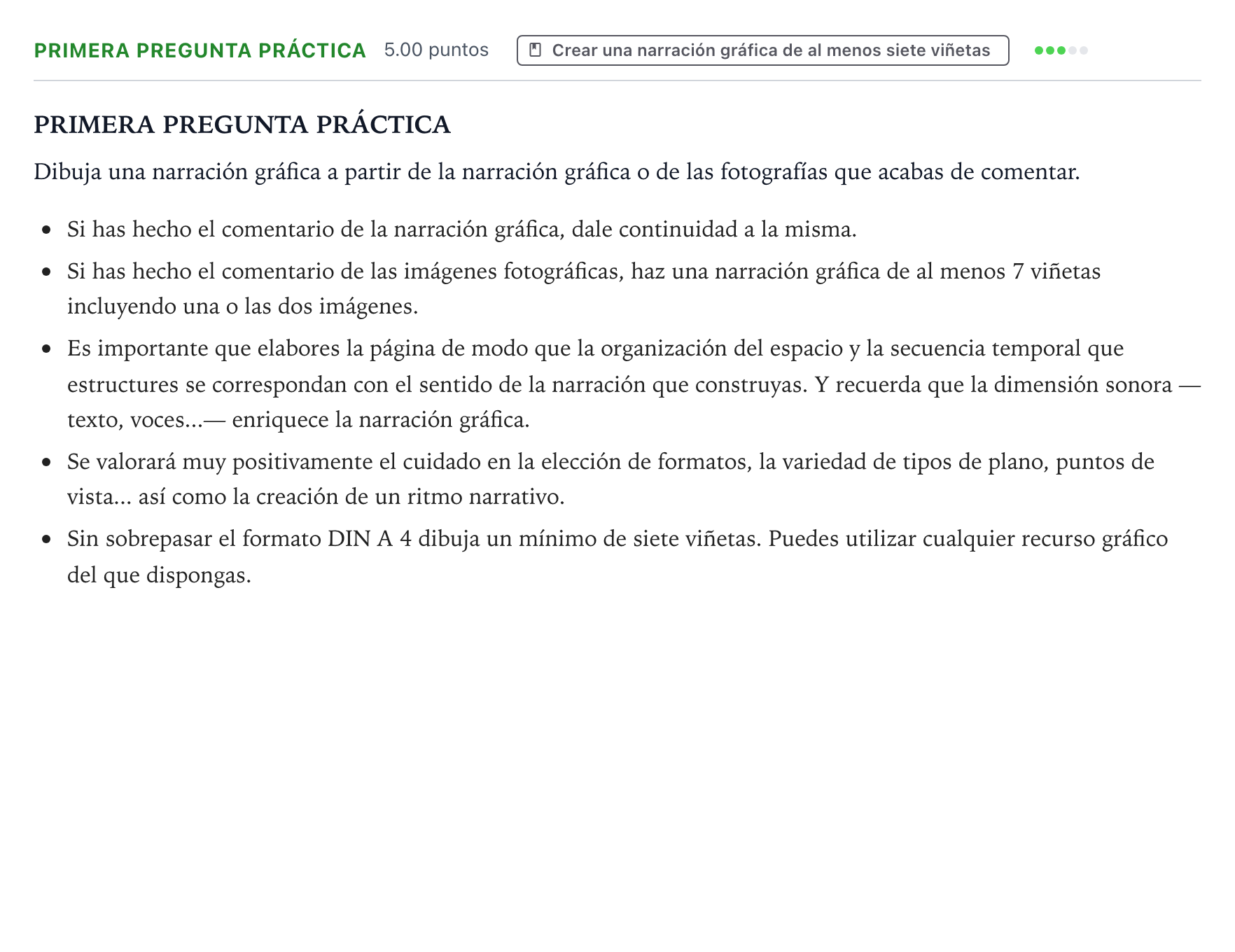 Enunciado: Ejercicio Primera Pregunta Práctica · Cultura Audiovisual II PAU País Vasco Extraordinaria 2021