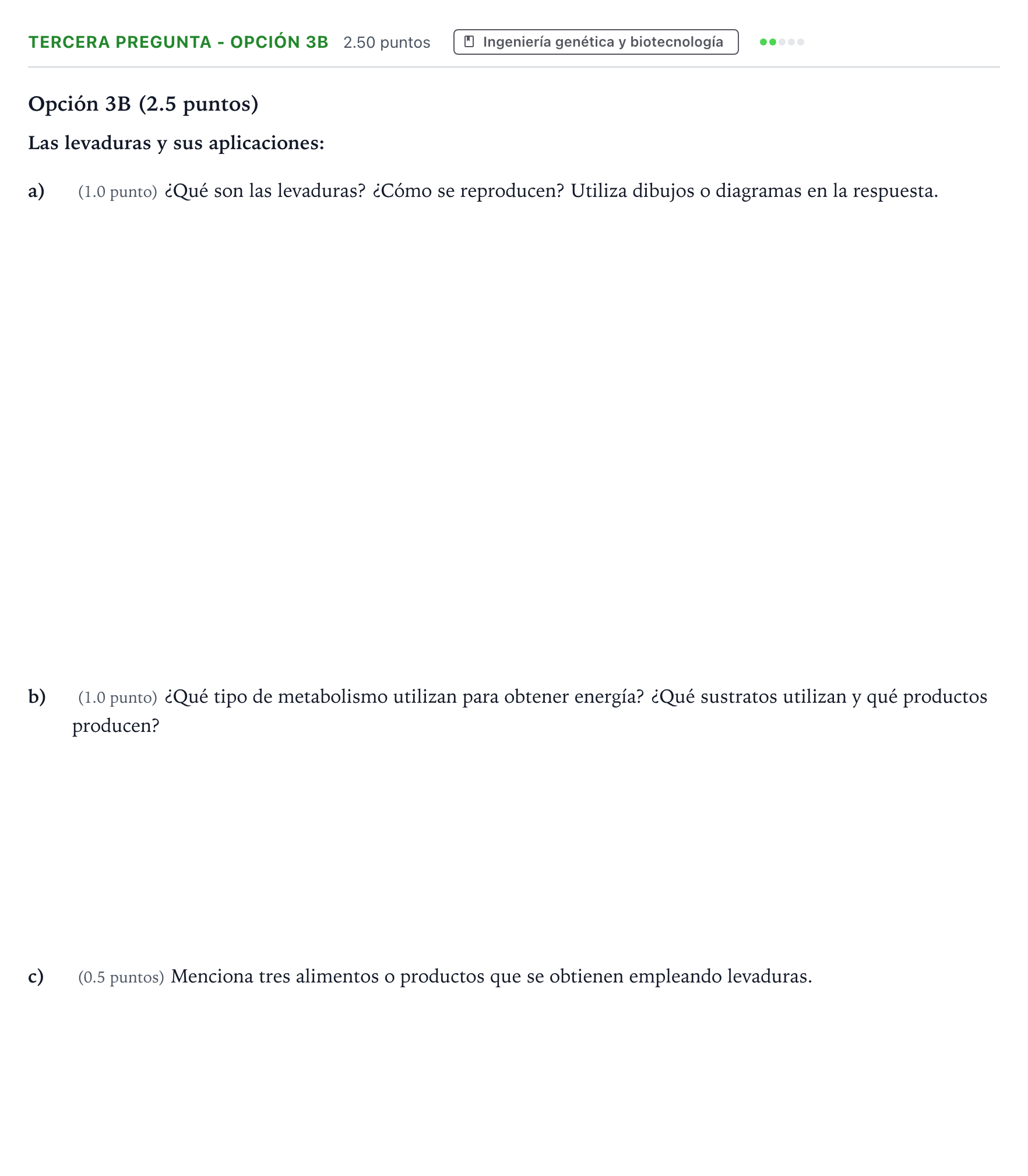 Enunciado: Ejercicio Tercera Pregunta - Opción 3B · Biología PAU País Vasco Ordinaria 2021