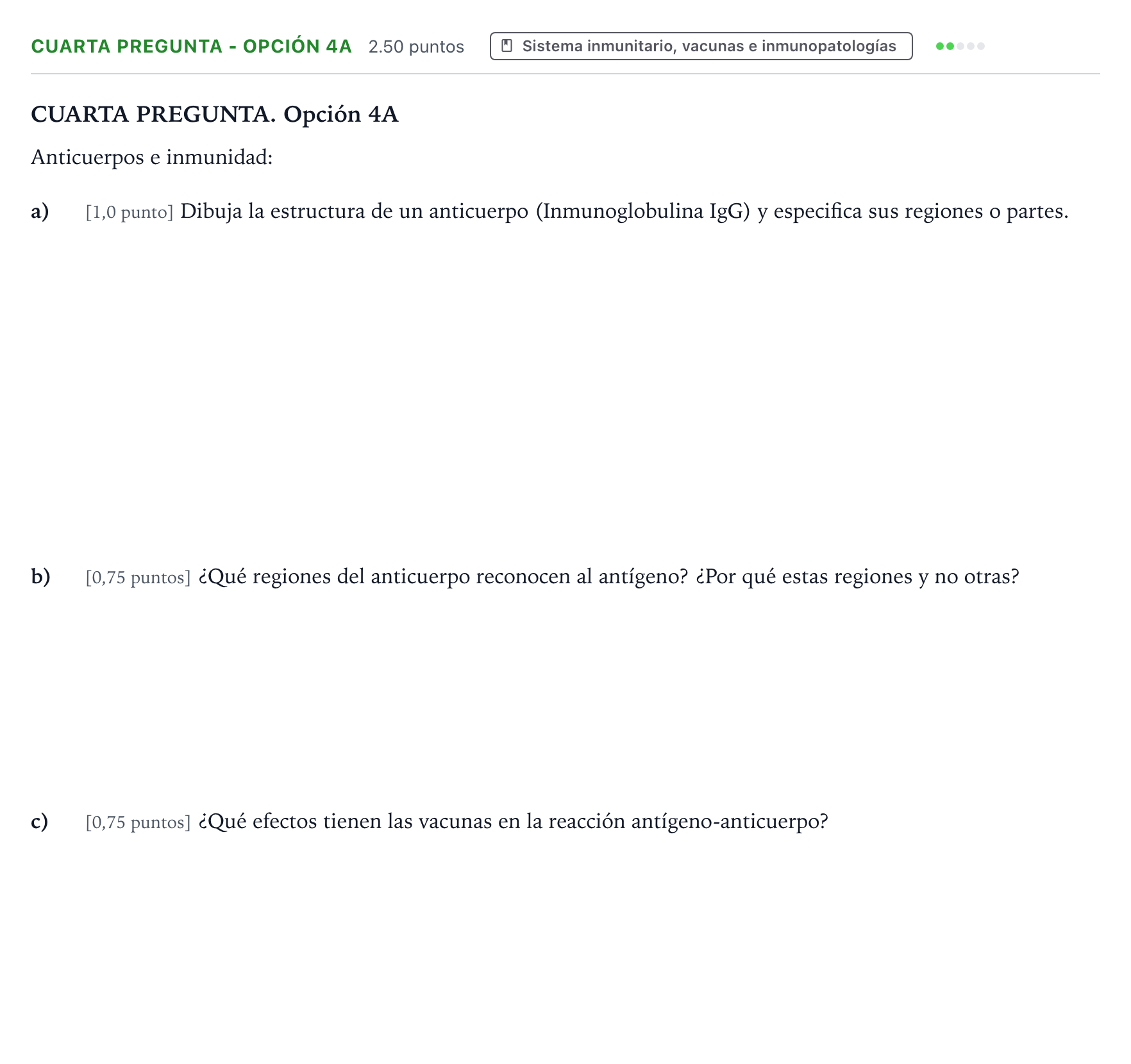 Enunciado: Ejercicio Cuarta Pregunta - Opción 4A · Biología PAU País Vasco Ordinaria 2021