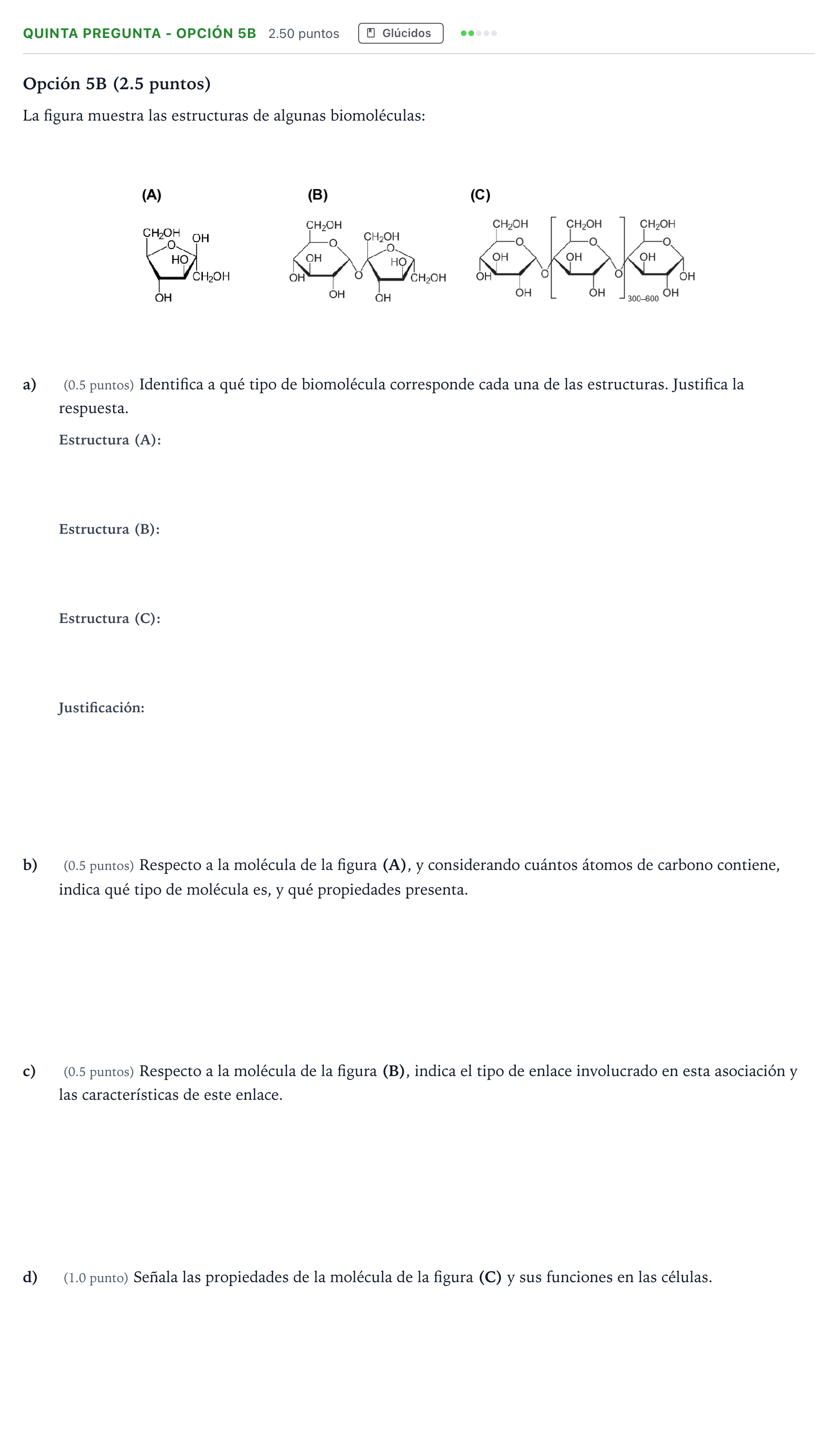 Enunciado: Ejercicio Quinta Pregunta - Opción 5B · Biología PAU País Vasco Ordinaria 2021