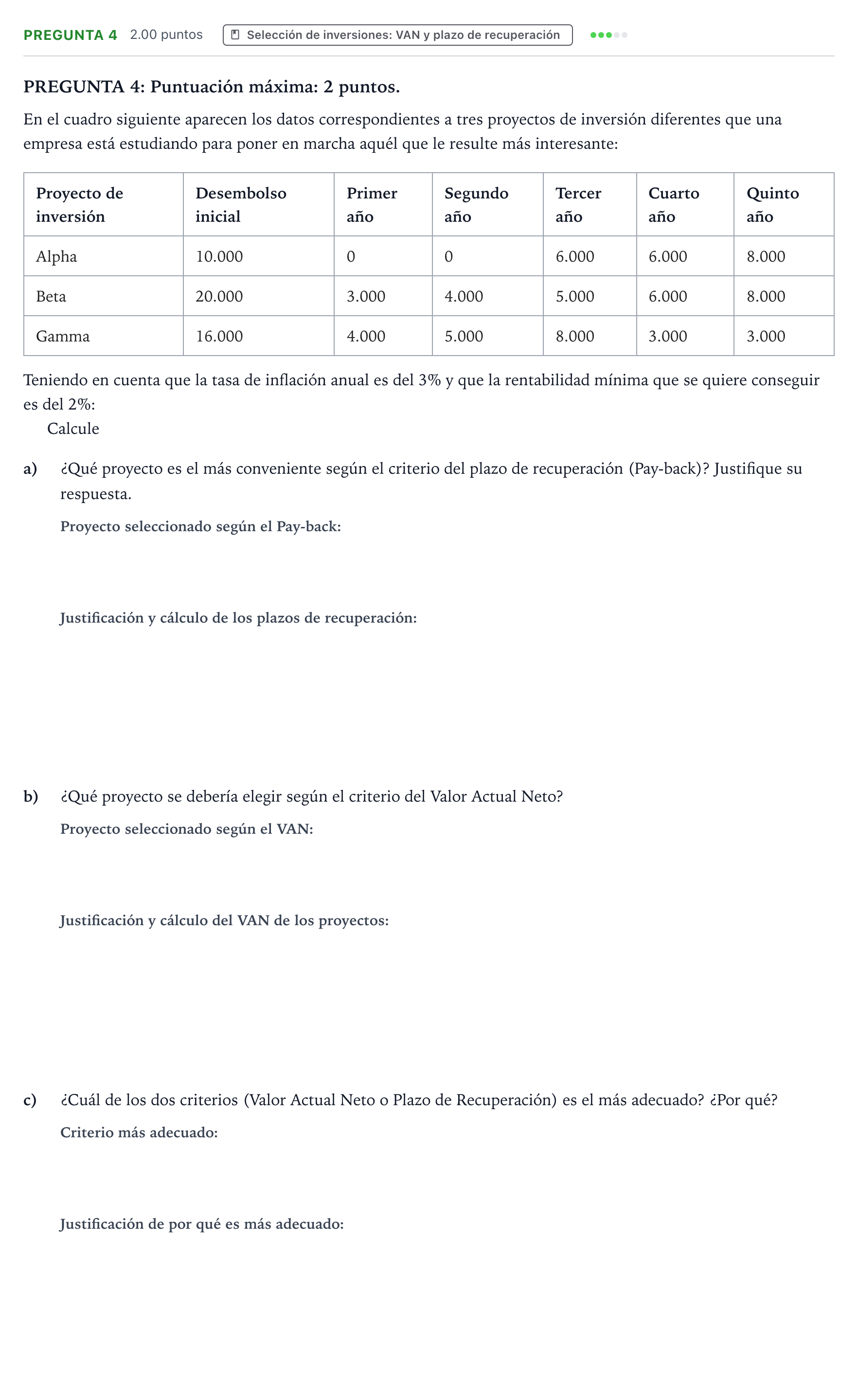 Enunciado: Pregunta 4 · Empresa y Diseño de Modelos de Negocio PAU País Vasco Extraordinaria 2021