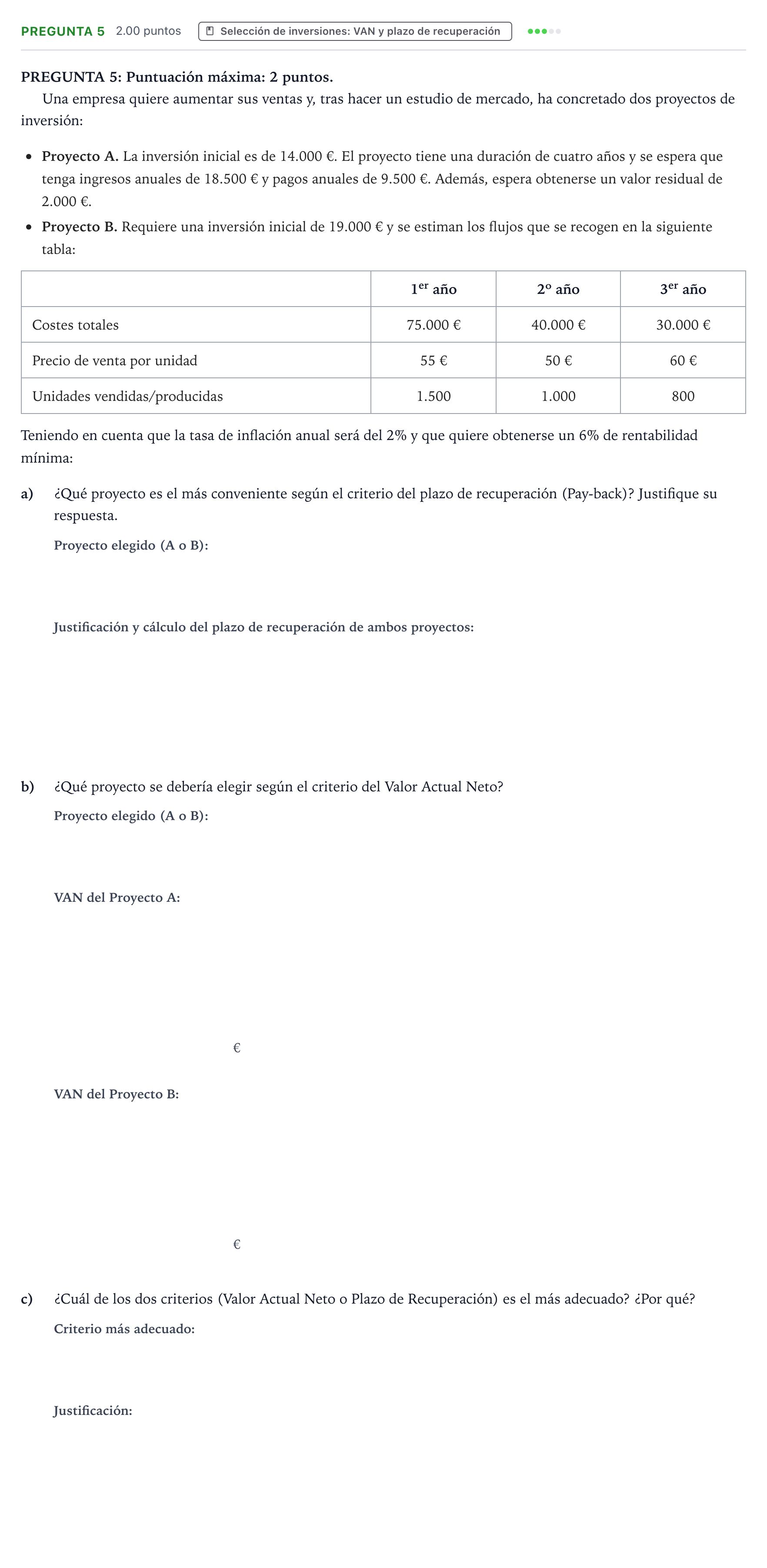 Enunciado: Pregunta 5 · Empresa y Diseño de Modelos de Negocio PAU País Vasco Ordinaria 2021