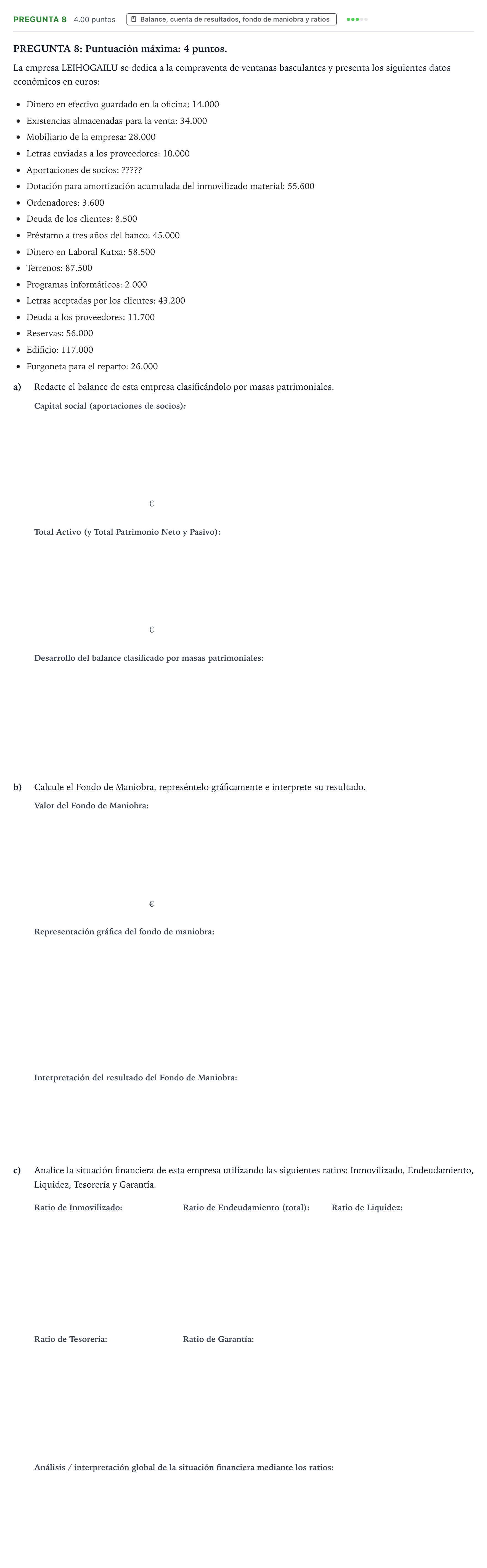 Enunciado: Pregunta 8 · Empresa y Diseño de Modelos de Negocio PAU País Vasco Ordinaria 2021