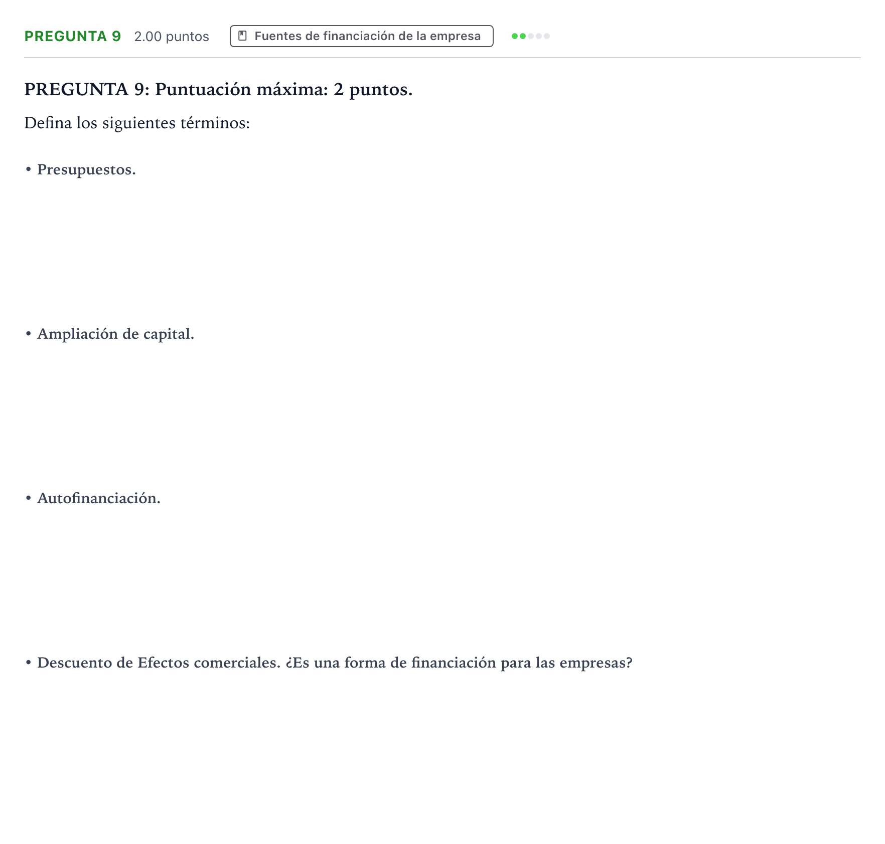 Enunciado: Pregunta 9 · Empresa y Diseño de Modelos de Negocio PAU País Vasco Ordinaria 2021