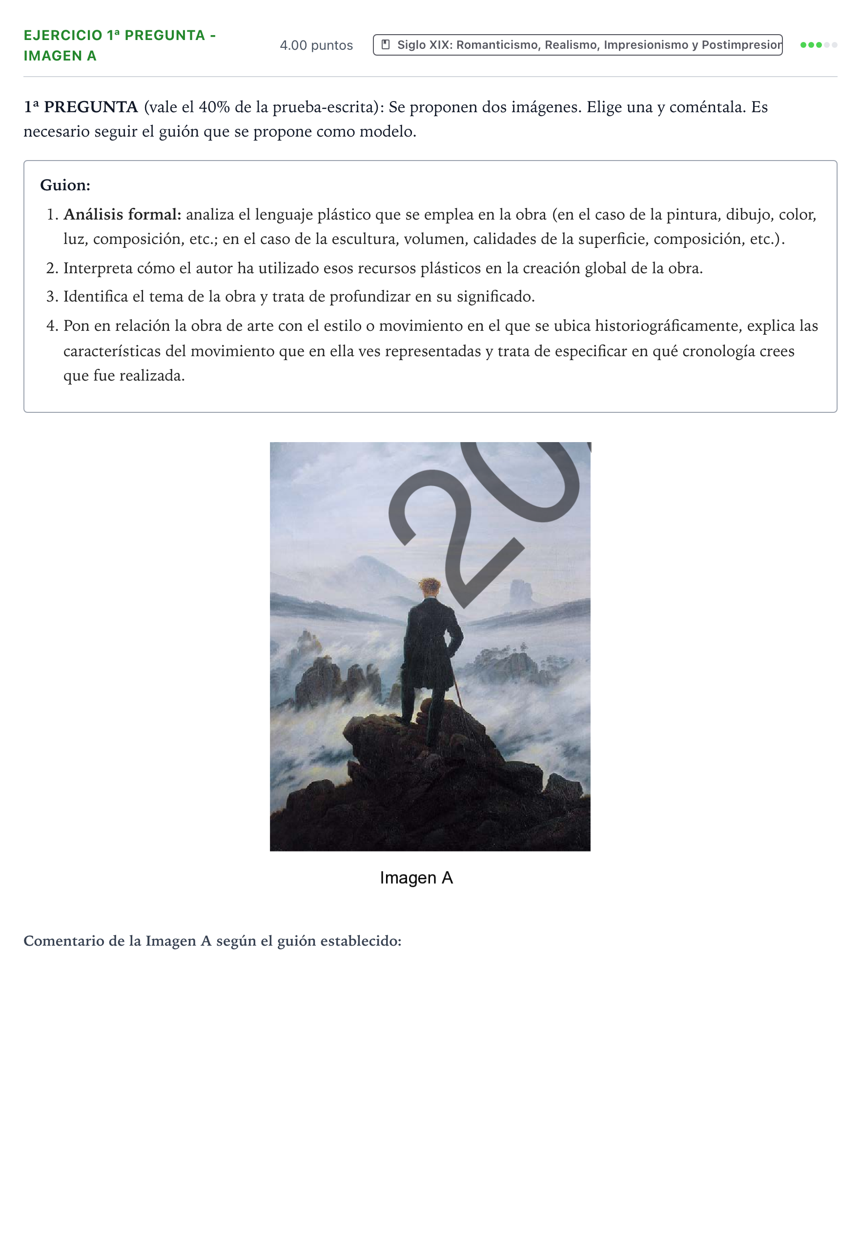 Enunciado: Ejercicio 1ª Pregunta - Imagen A · Fundamentos Artísticos PAU País Vasco Extraordinaria 2021
