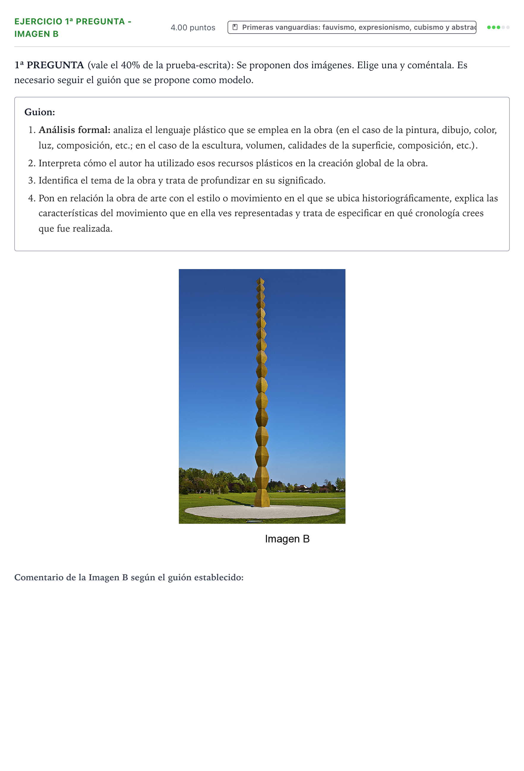 Enunciado: Ejercicio 1ª Pregunta - Imagen B · Fundamentos Artísticos PAU País Vasco Extraordinaria 2021