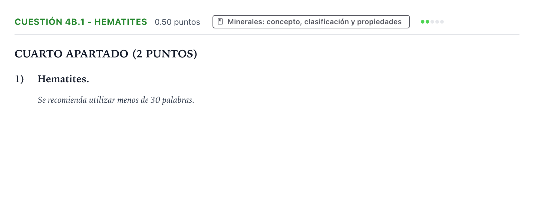 Enunciado: Cuestión 4b.1 - Hematites · Geología y Ciencias Ambientales PAU País Vasco Extraordinaria 2021