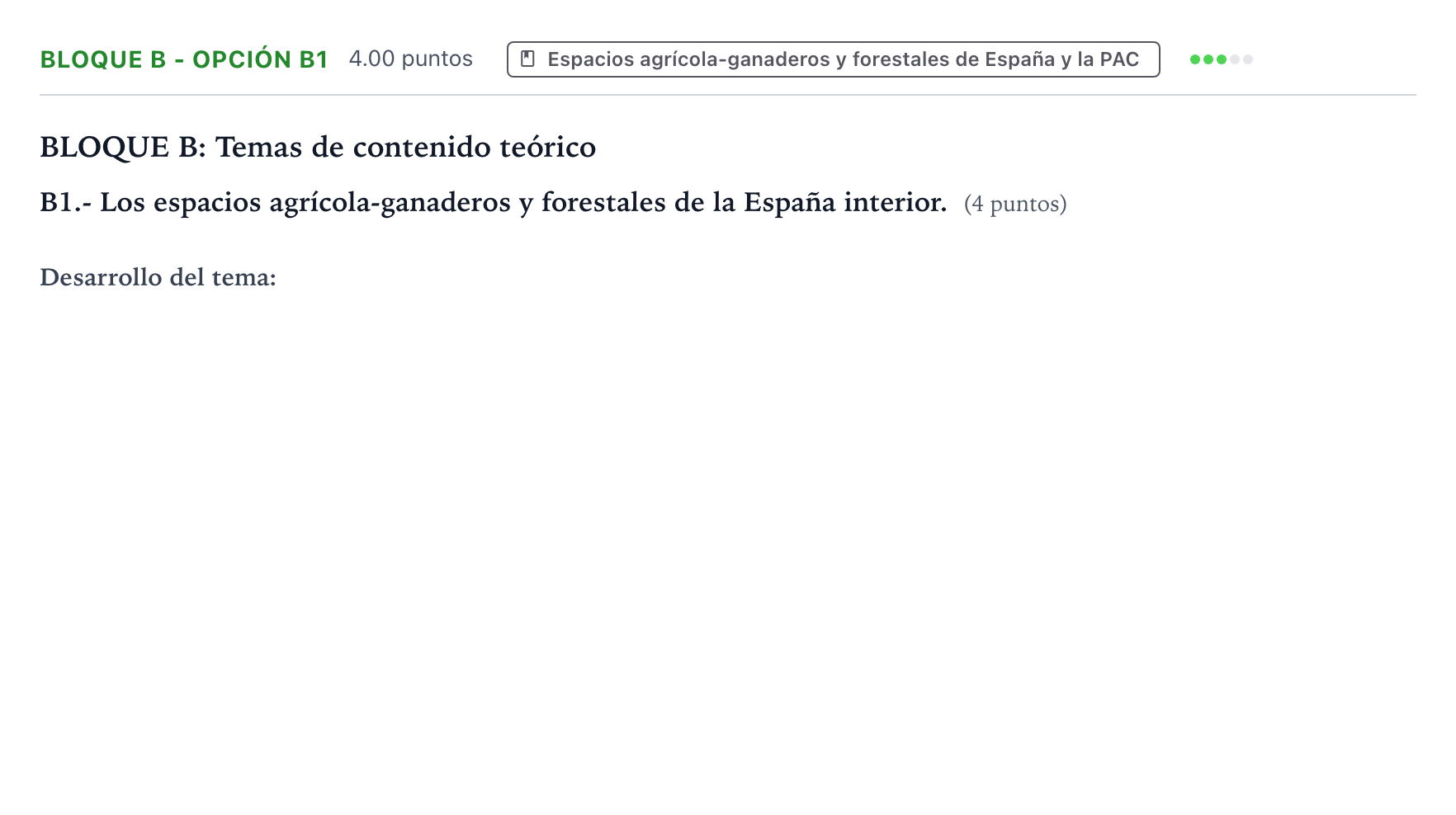 Enunciado: Bloque B - Opción B1 · Geografía PAU País Vasco Extraordinaria 2021