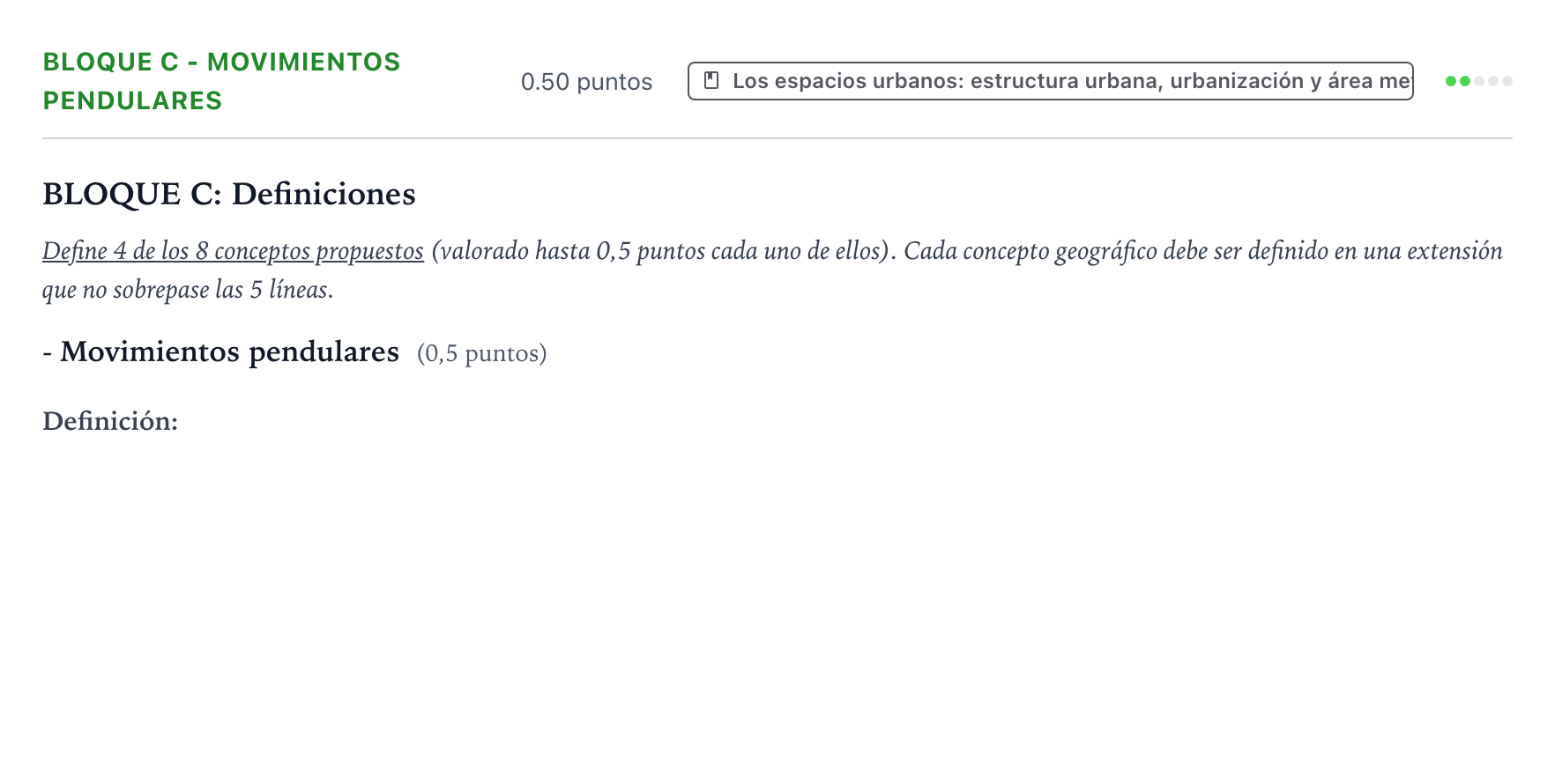 Enunciado: Bloque C - Movimientos pendulares · Geografía PAU País Vasco Extraordinaria 2021