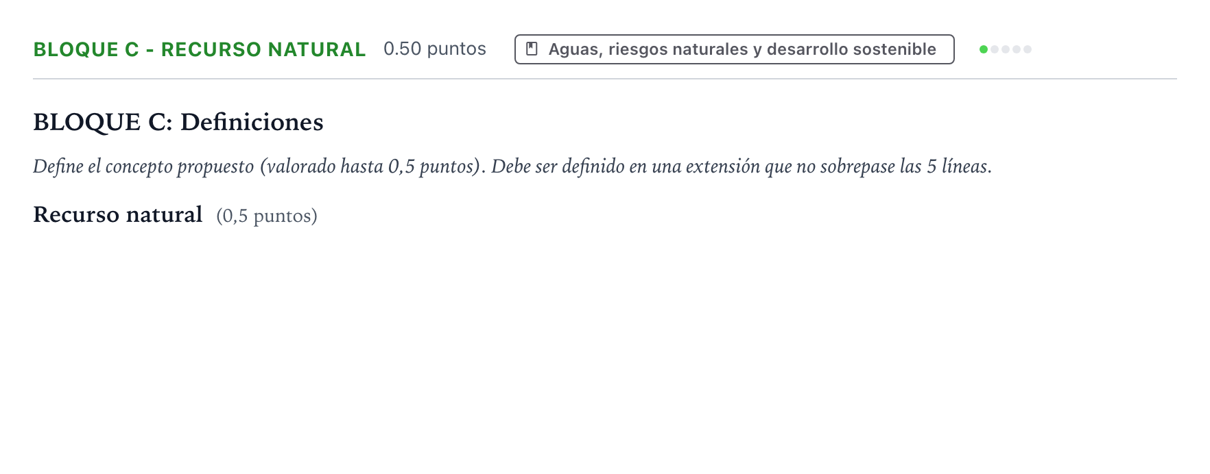 Enunciado: Bloque C - Recurso natural · Geografía PAU País Vasco Extraordinaria 2021