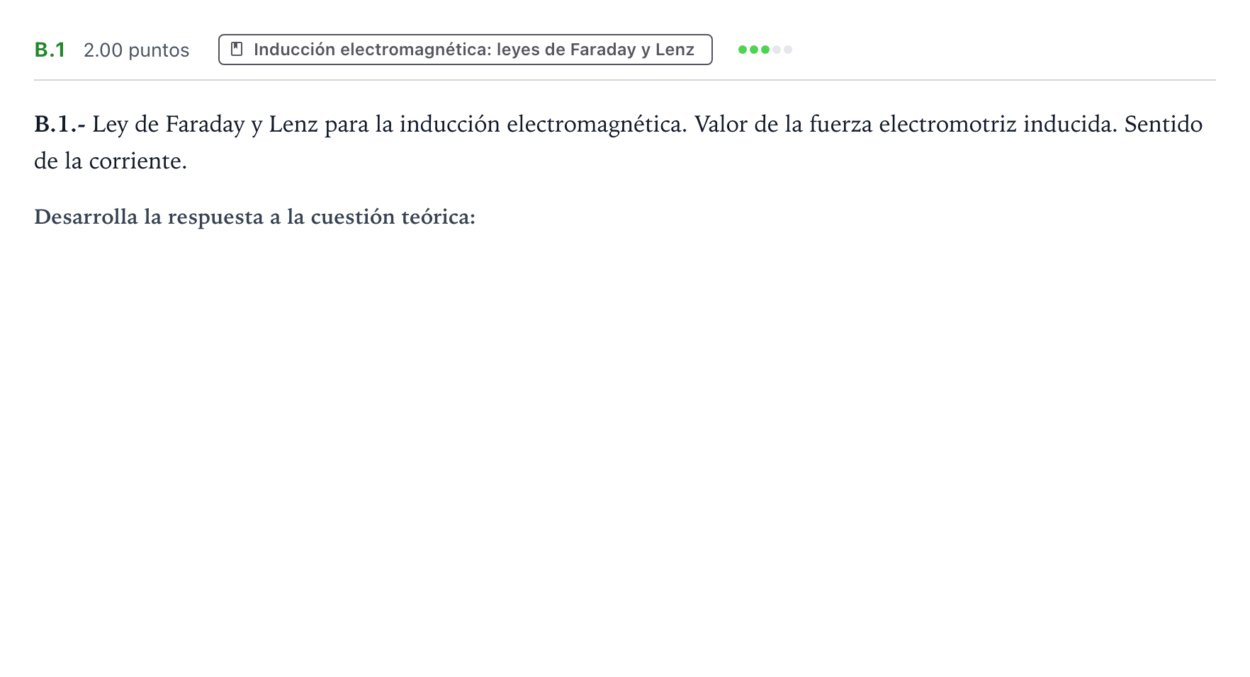Enunciado: Ejercicio B.1 · Física PAU País Vasco Ordinaria 2021