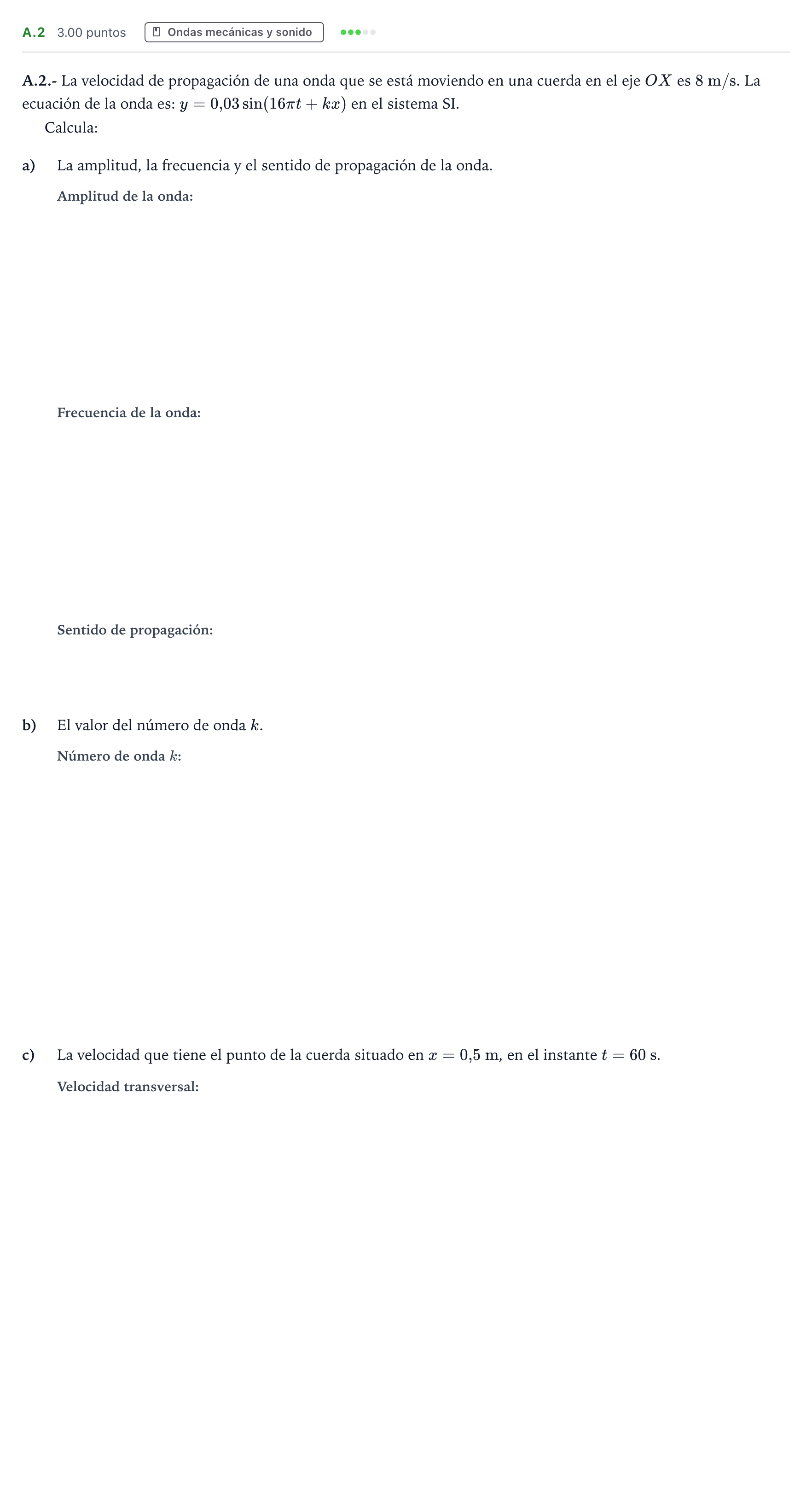 Enunciado: Ejercicio A.2 · Física PAU País Vasco Ordinaria 2021