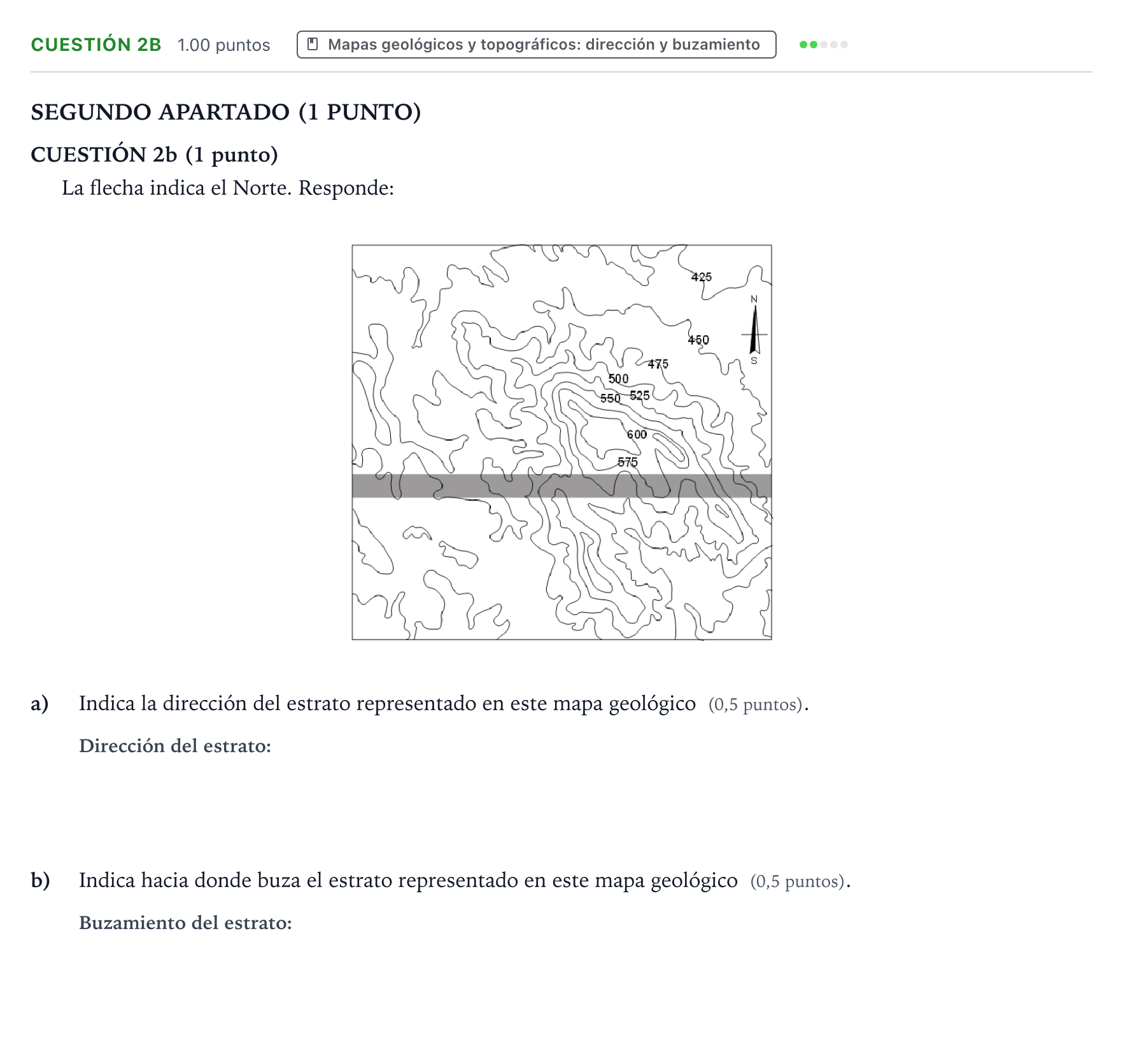 Enunciado: Cuestión 2b · Geología y Ciencias Ambientales PAU País Vasco Ordinaria 2021