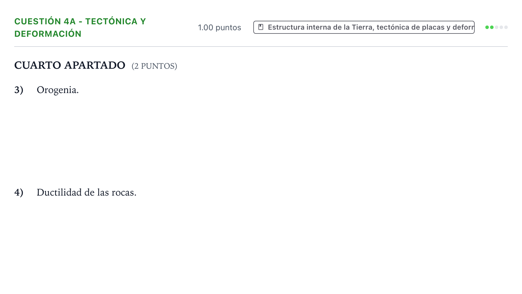 Enunciado: Cuestión 4a - Tectónica y deformación · Geología y Ciencias Ambientales PAU País Vasco Ordinaria 2021