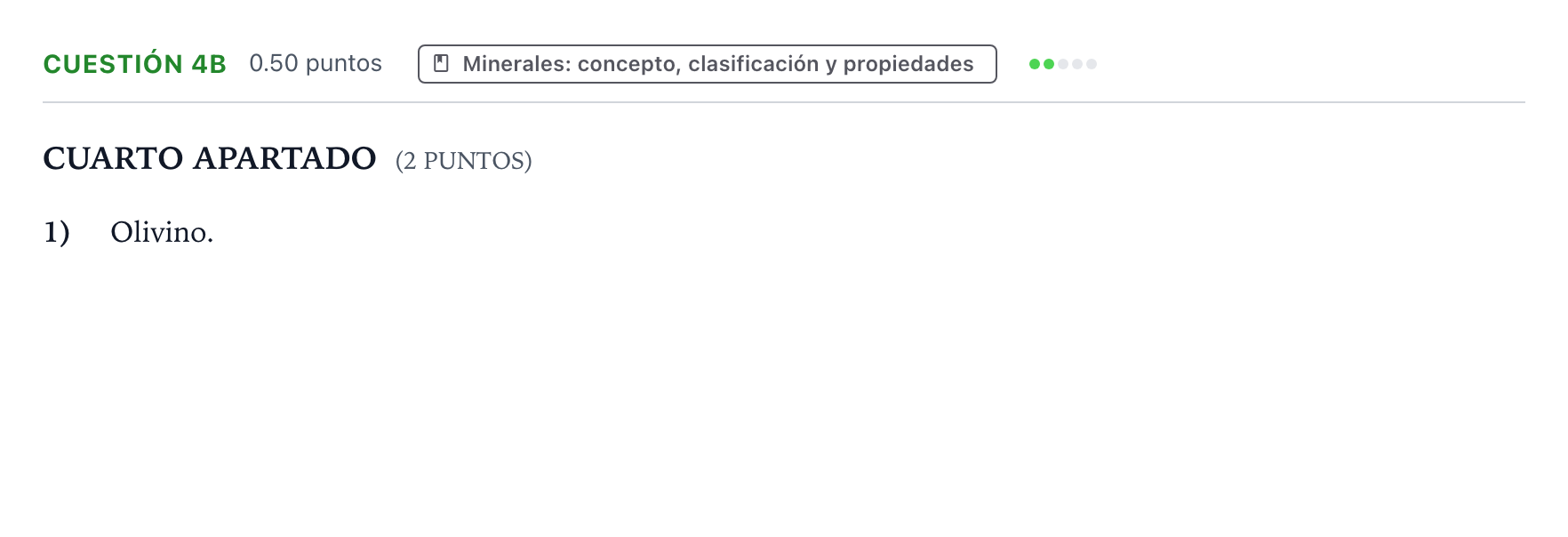 Enunciado: Cuestión 4b - Minerales · Geología y Ciencias Ambientales PAU País Vasco Ordinaria 2021