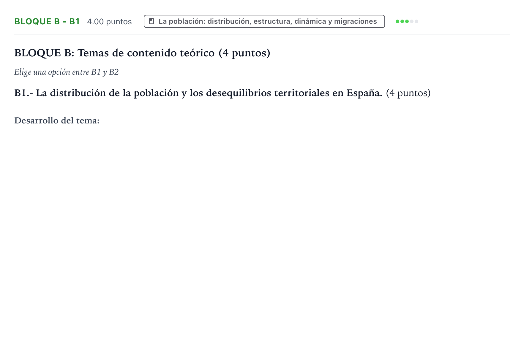 Enunciado: Bloque B - B1 · Geografía PAU País Vasco Ordinaria 2021