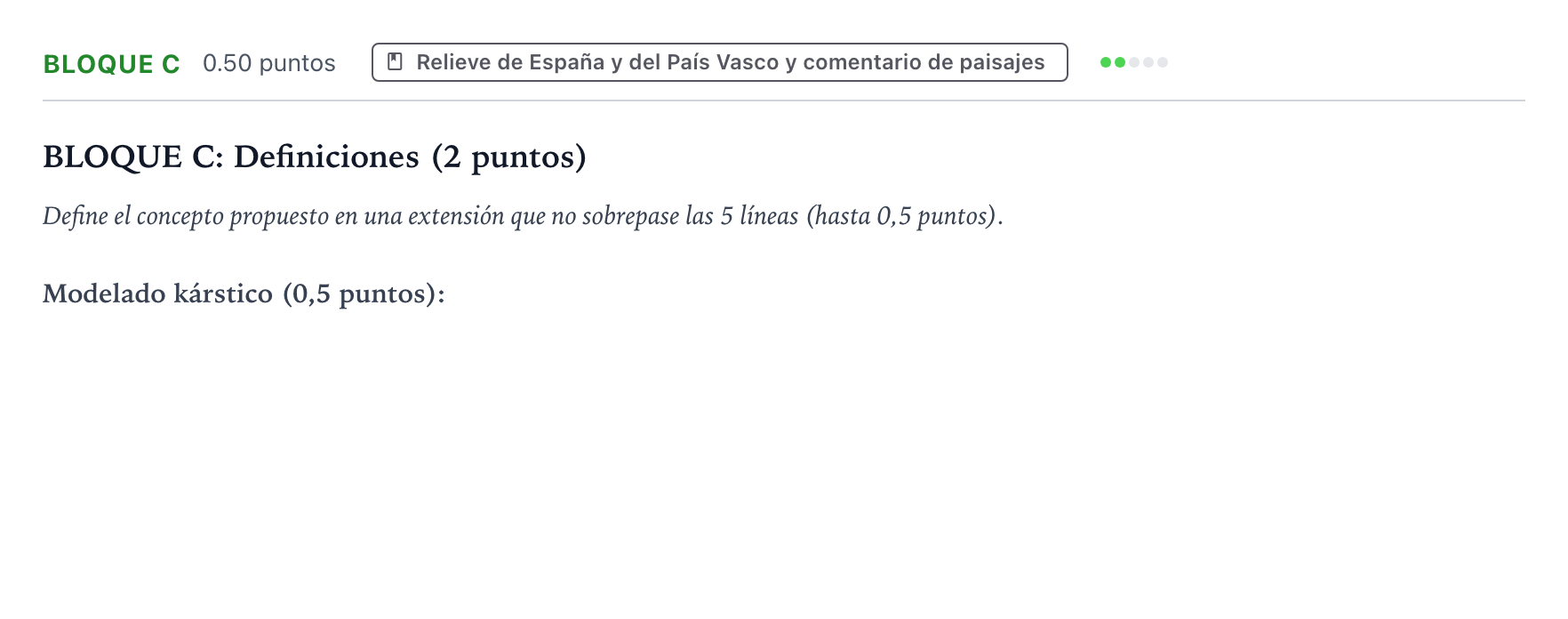 Enunciado: Bloque C - Relieve · Geografía PAU País Vasco Ordinaria 2021