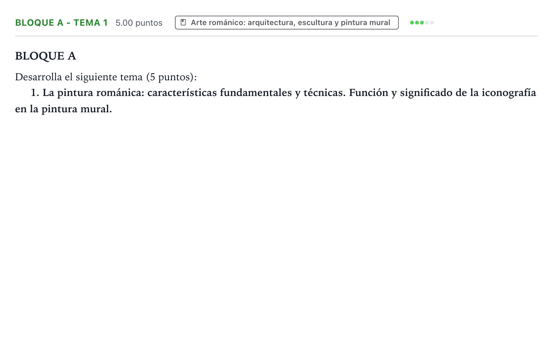 Enunciado: Bloque A - Tema 1 · Historia del Arte PAU País Vasco Extraordinaria 2021