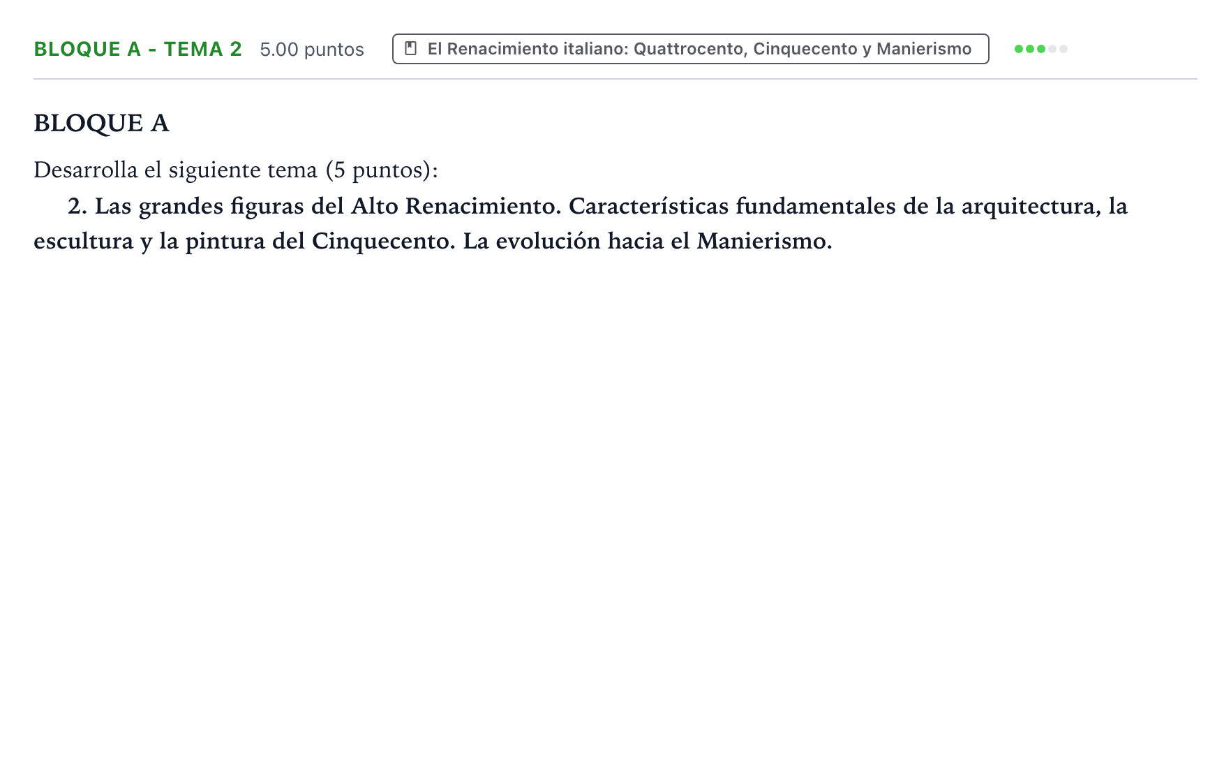 Enunciado: Bloque A - Tema 2 · Historia del Arte PAU País Vasco Extraordinaria 2021
