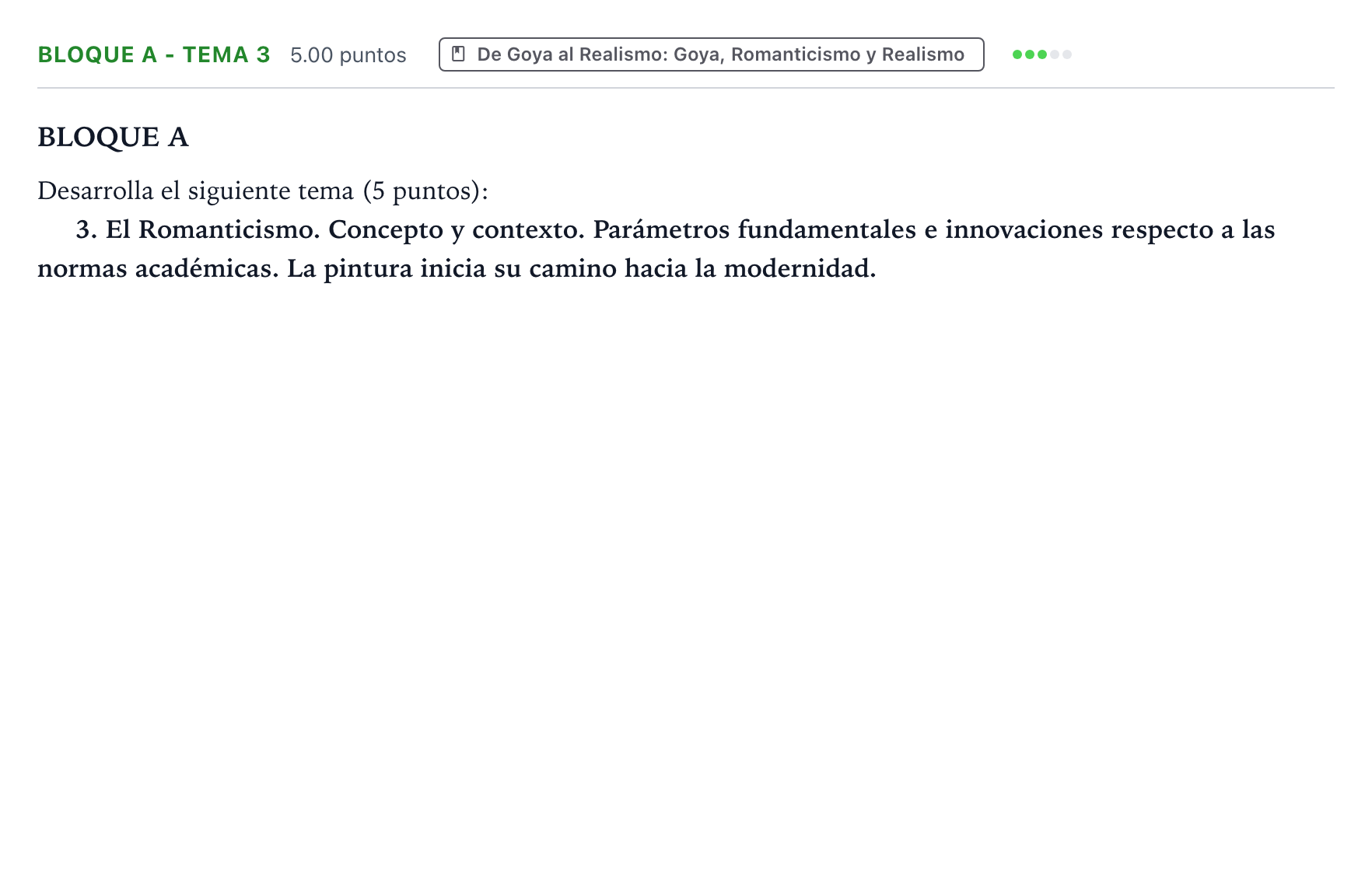 Enunciado: Bloque A - Tema 3 · Historia del Arte PAU País Vasco Extraordinaria 2021