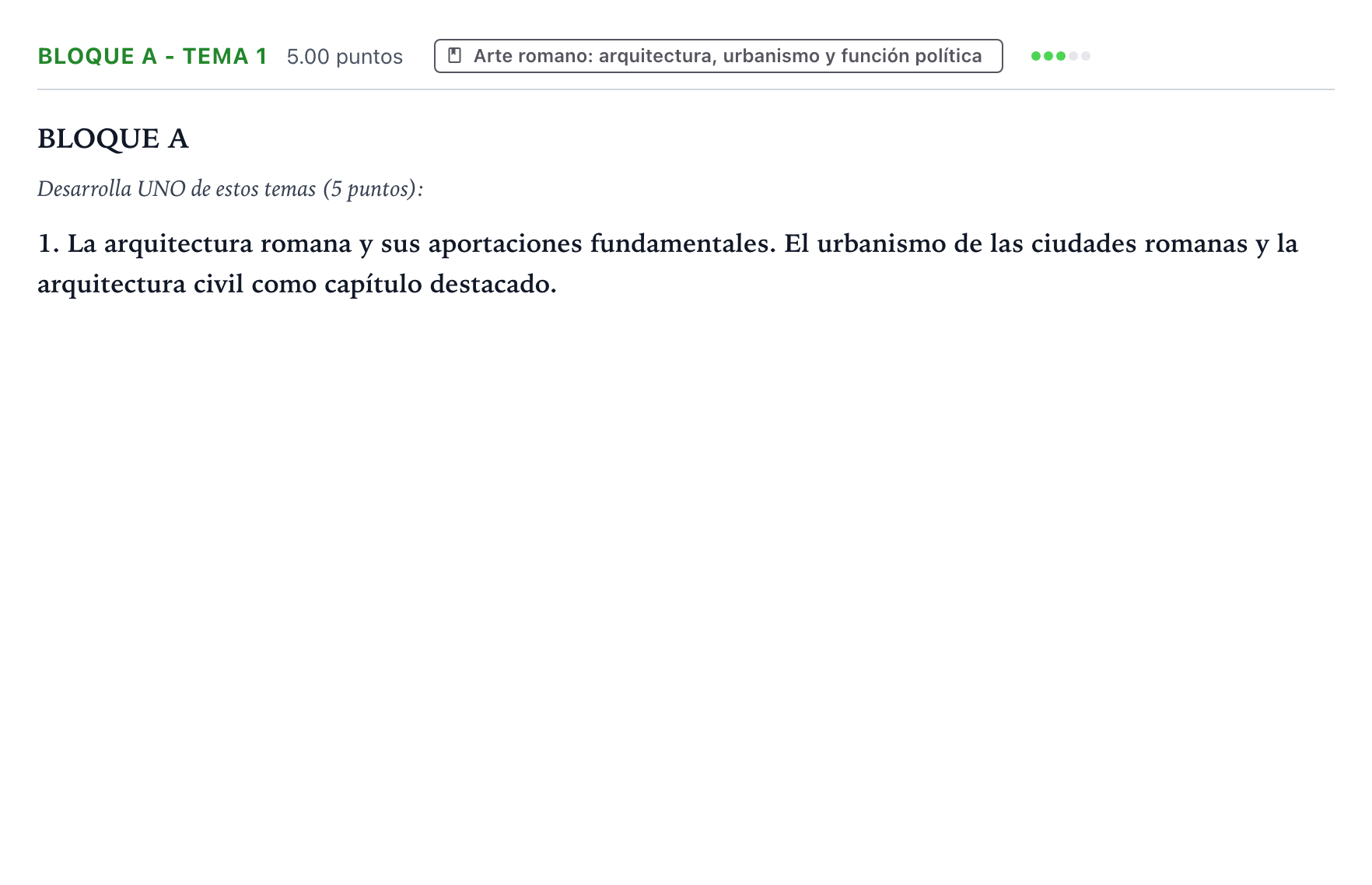 Enunciado: Bloque A - Tema 1 · Historia del Arte PAU País Vasco Ordinaria 2021