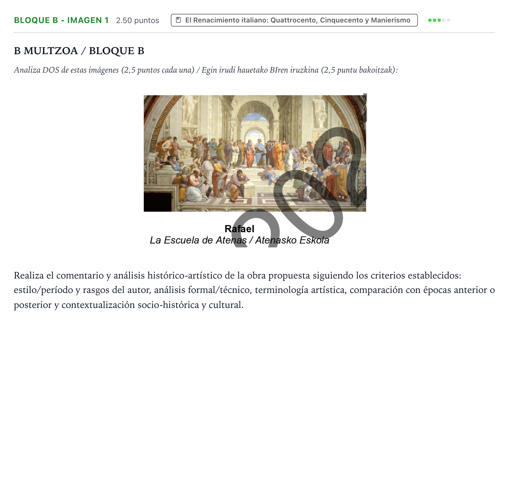 Enunciado: Bloque B - Imagen 1 · Historia del Arte PAU País Vasco Ordinaria 2021