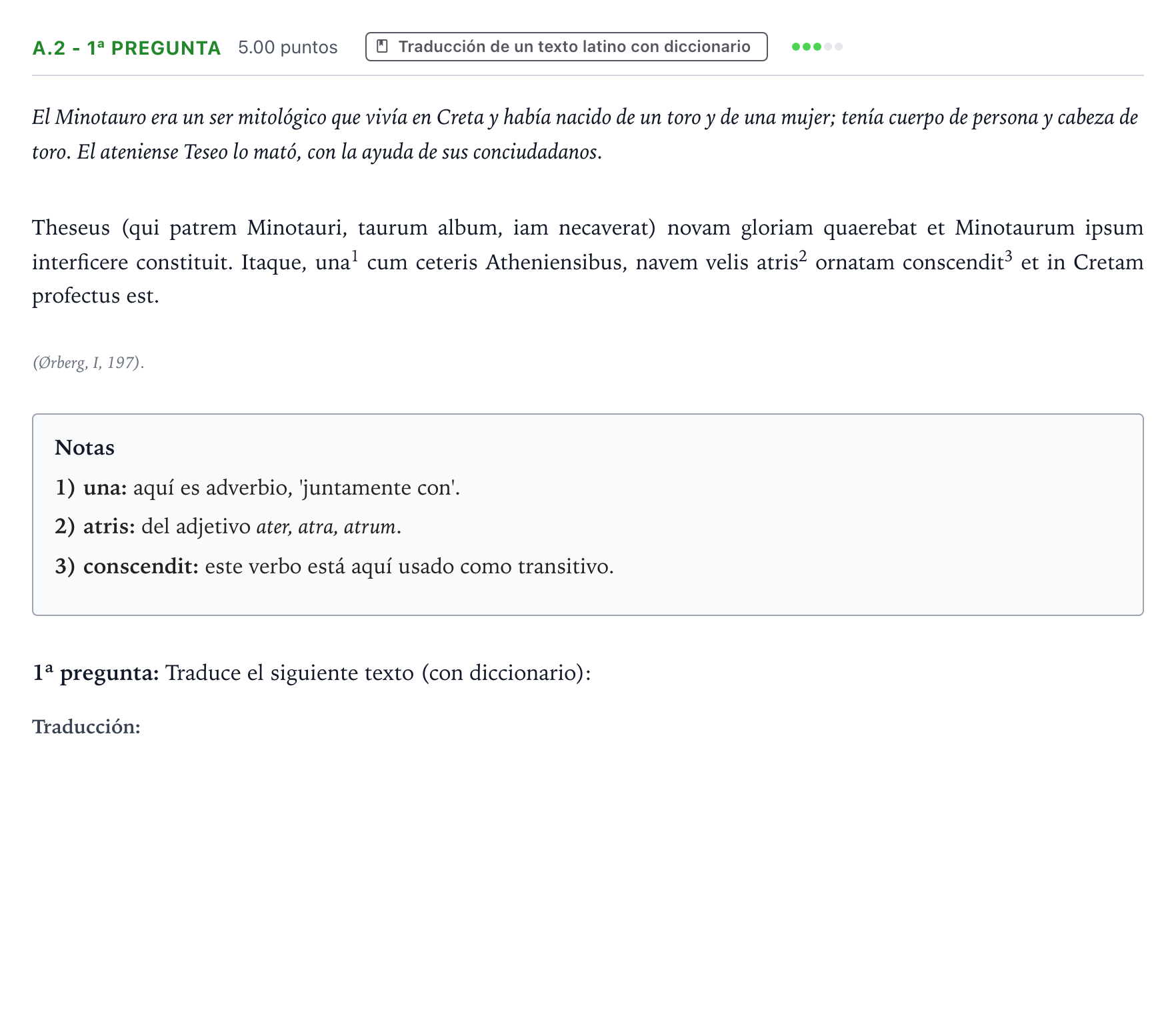 Enunciado: Ejercicio A.2 - 1ª pregunta · Latín II PAU País Vasco Extraordinaria 2021