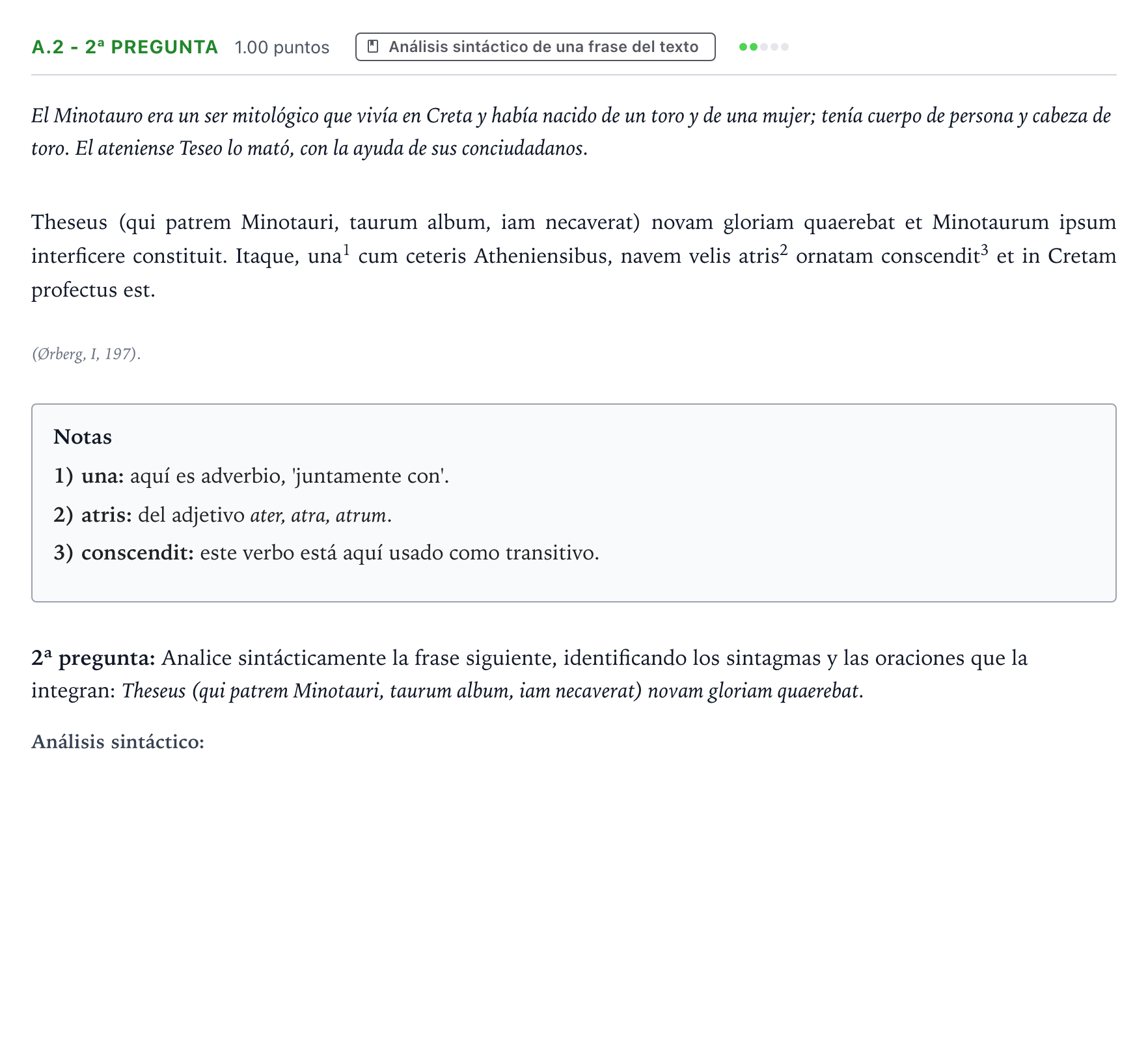 Enunciado: Ejercicio A.2 - 2ª pregunta · Latín II PAU País Vasco Extraordinaria 2021