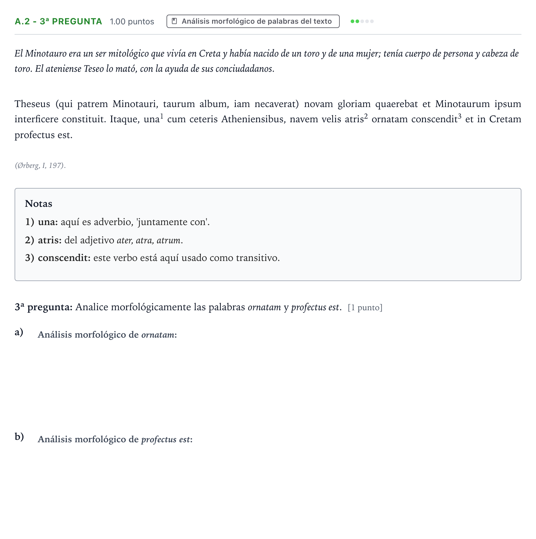Enunciado: Ejercicio A.2 - 3ª pregunta · Latín II PAU País Vasco Extraordinaria 2021