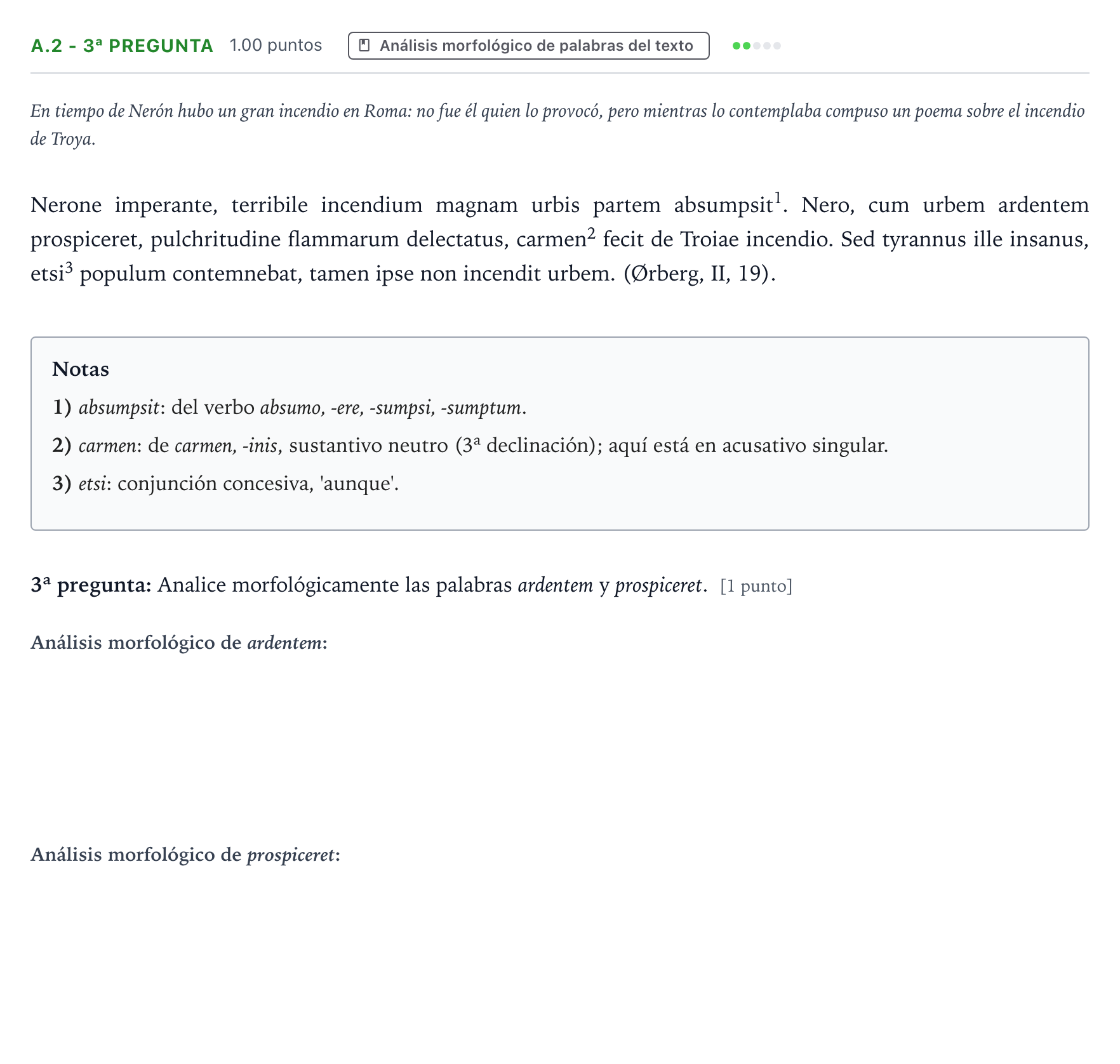 Enunciado: Ejercicio A.2 - 3ª pregunta · Latín II PAU País Vasco Ordinaria 2021