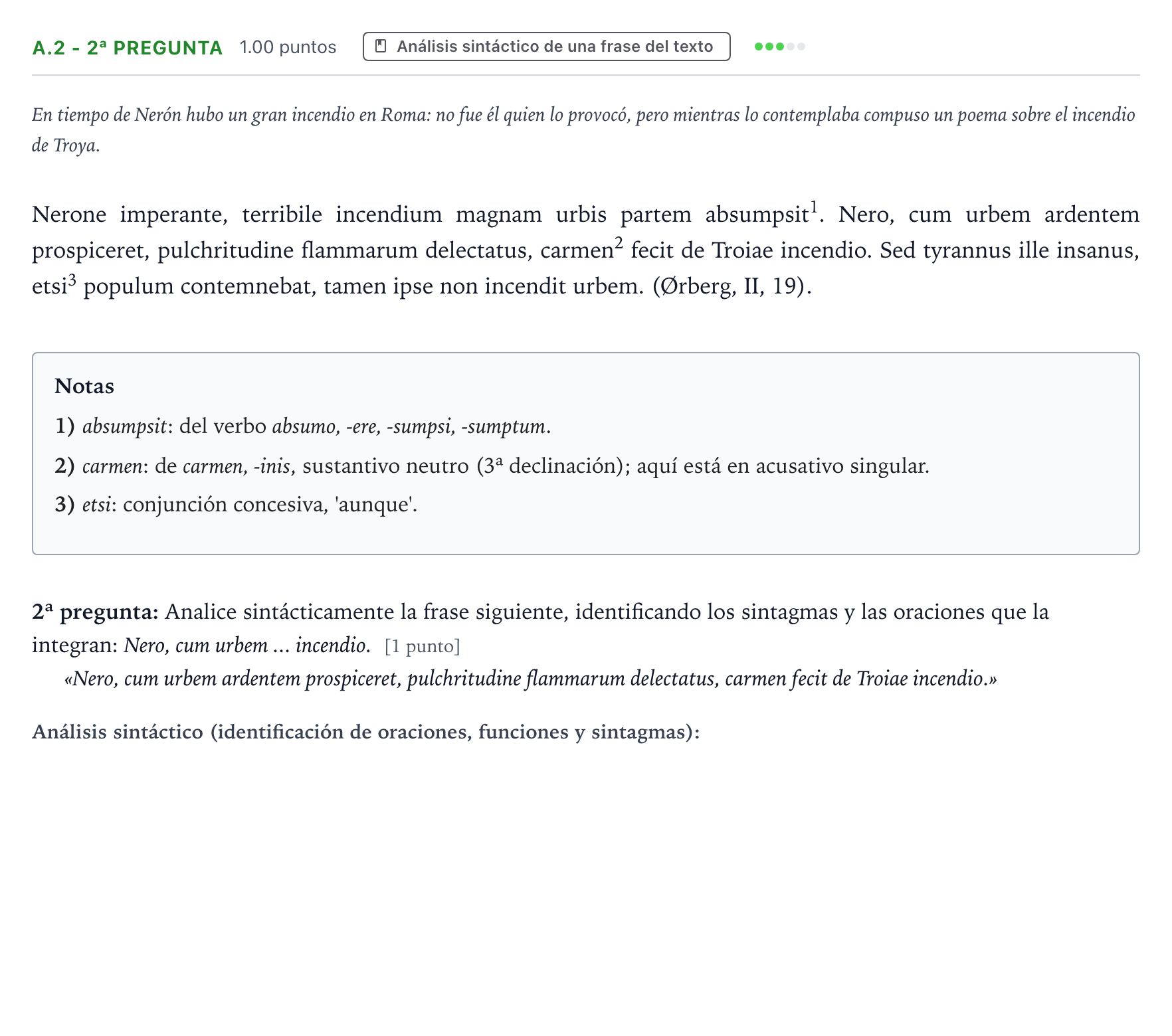 Enunciado: Ejercicio A.2 - 2ª pregunta · Latín II PAU País Vasco Ordinaria 2021