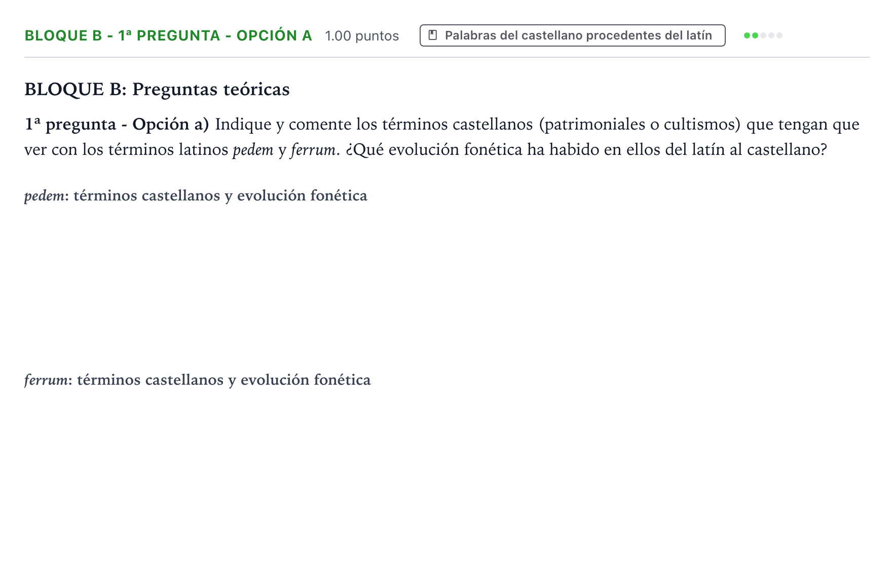Enunciado: Bloque B - 1ª pregunta - Opción a · Latín II PAU País Vasco Ordinaria 2021