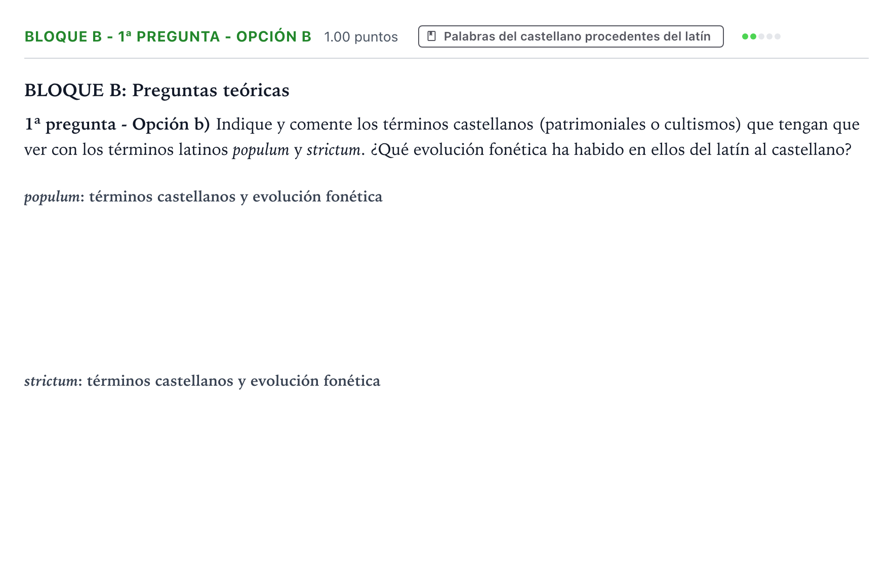 Enunciado: Bloque B - 1ª pregunta - Opción b · Latín II PAU País Vasco Ordinaria 2021