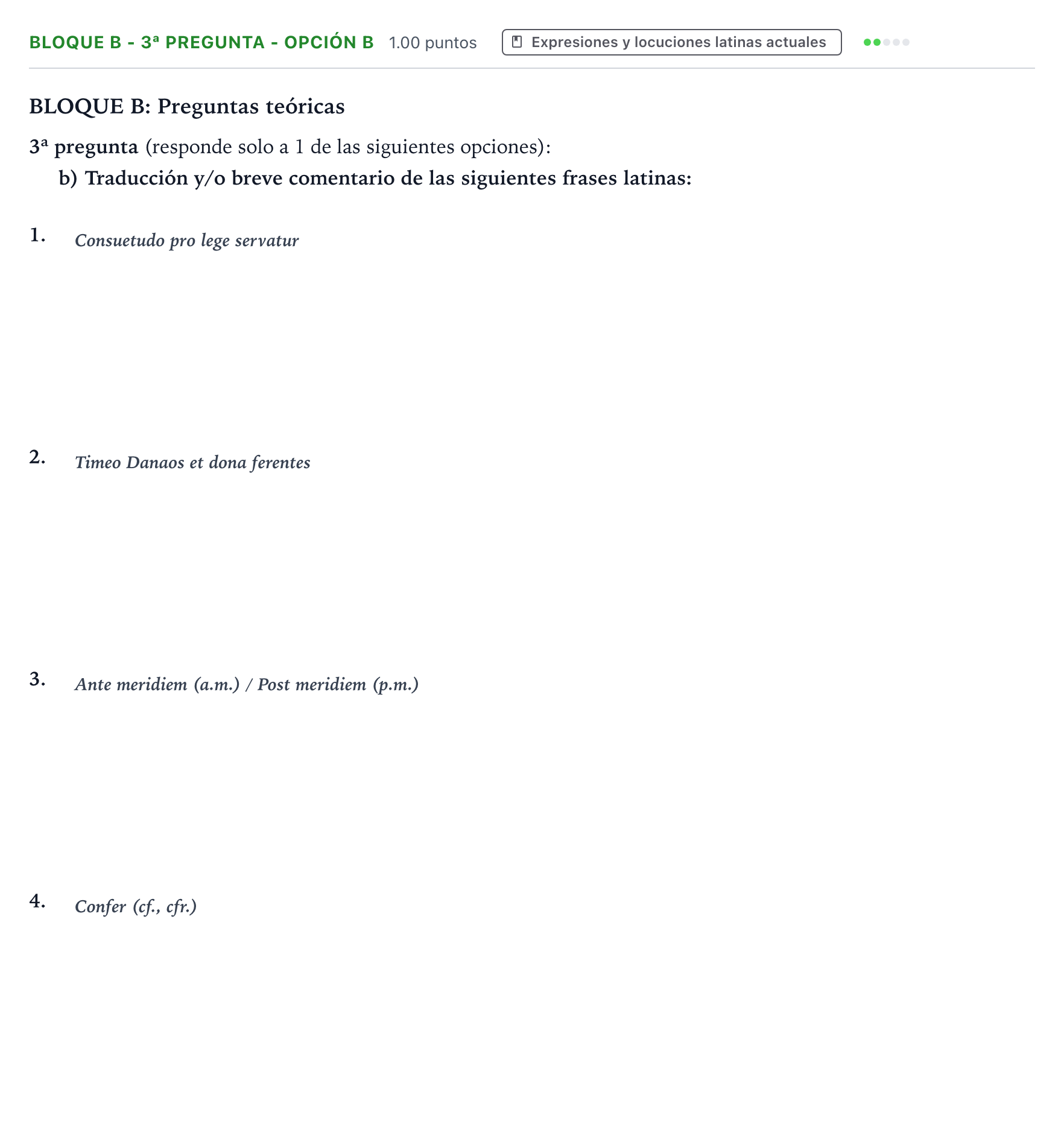 Enunciado: Bloque B - 3ª pregunta - Opción b · Latín II PAU País Vasco Ordinaria 2021