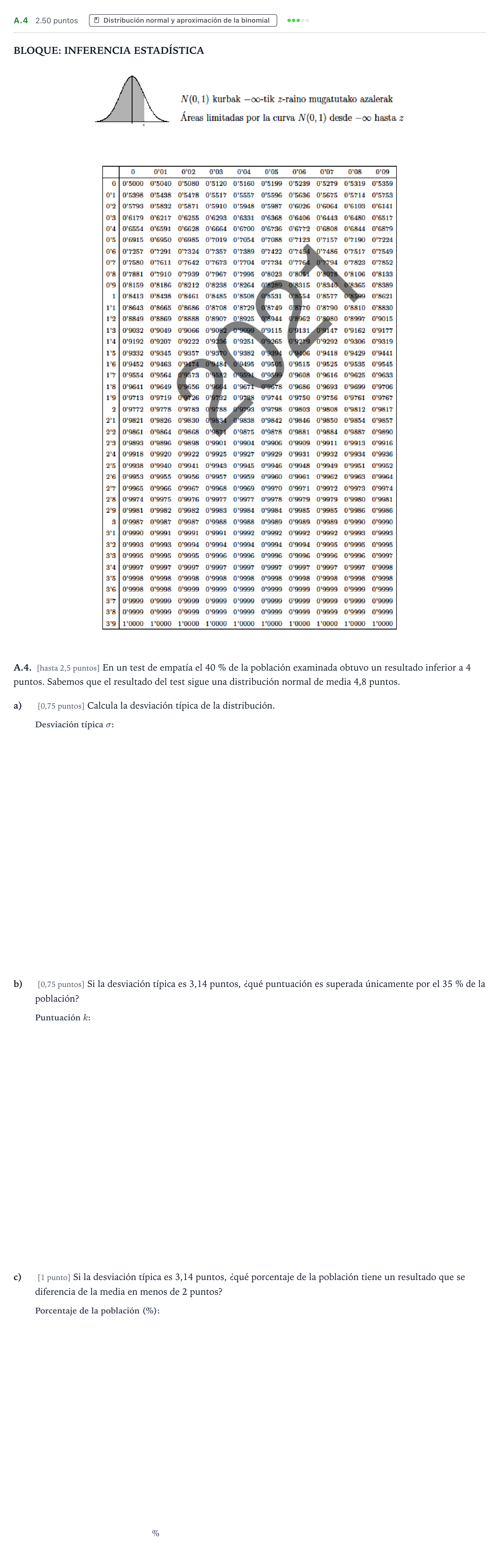 Enunciado: Ejercicio A.4 · Matemáticas aplicadas a las Ciencias Sociales II PAU País Vasco Ordinaria 2021