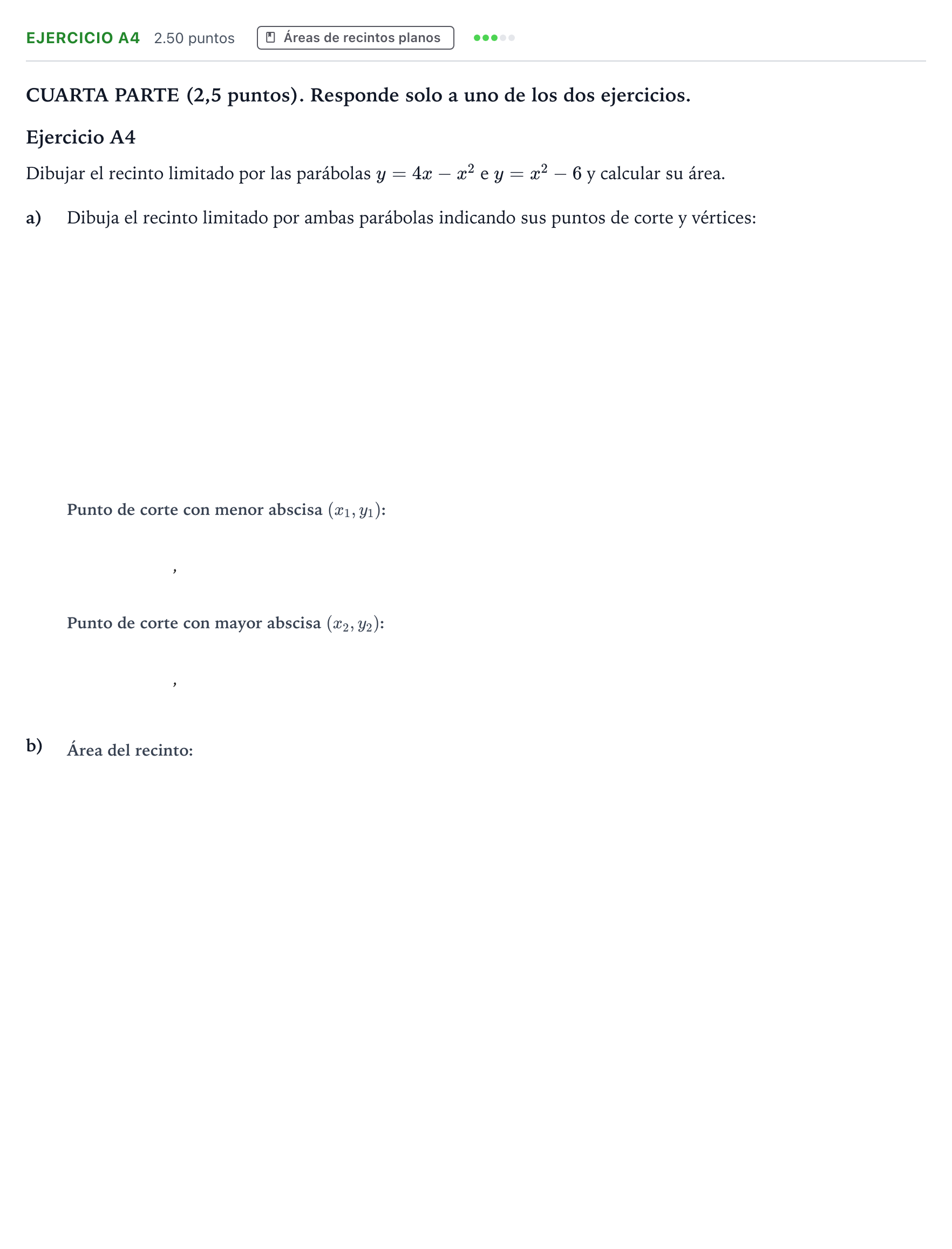 Enunciado: Ejercicio A4 · Matemáticas II PAU País Vasco Extraordinaria 2021