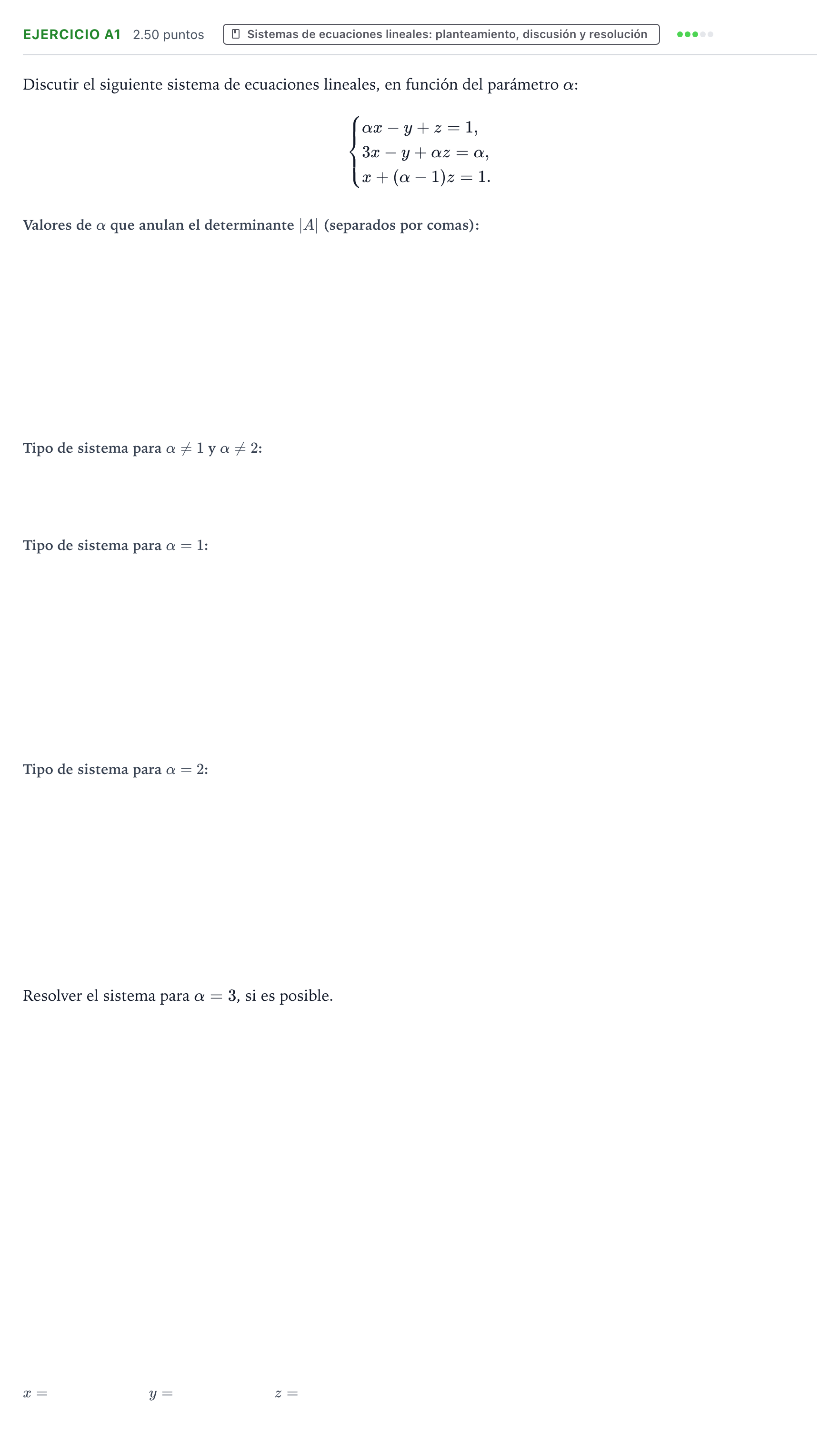 Enunciado: Ejercicio A1 · Matemáticas II PAU País Vasco Ordinaria 2021