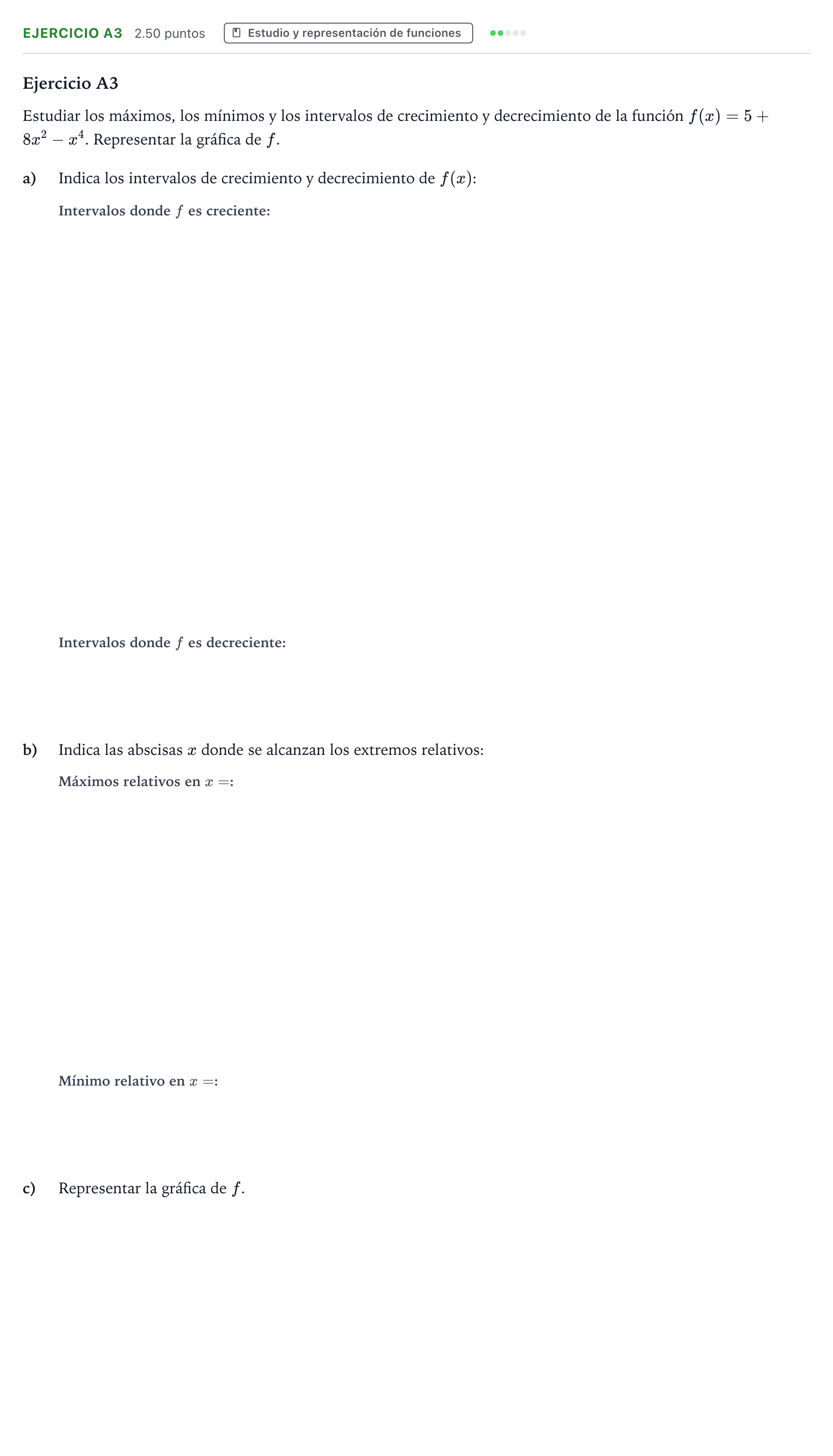 Enunciado: Ejercicio A3 · Matemáticas II PAU País Vasco Ordinaria 2021