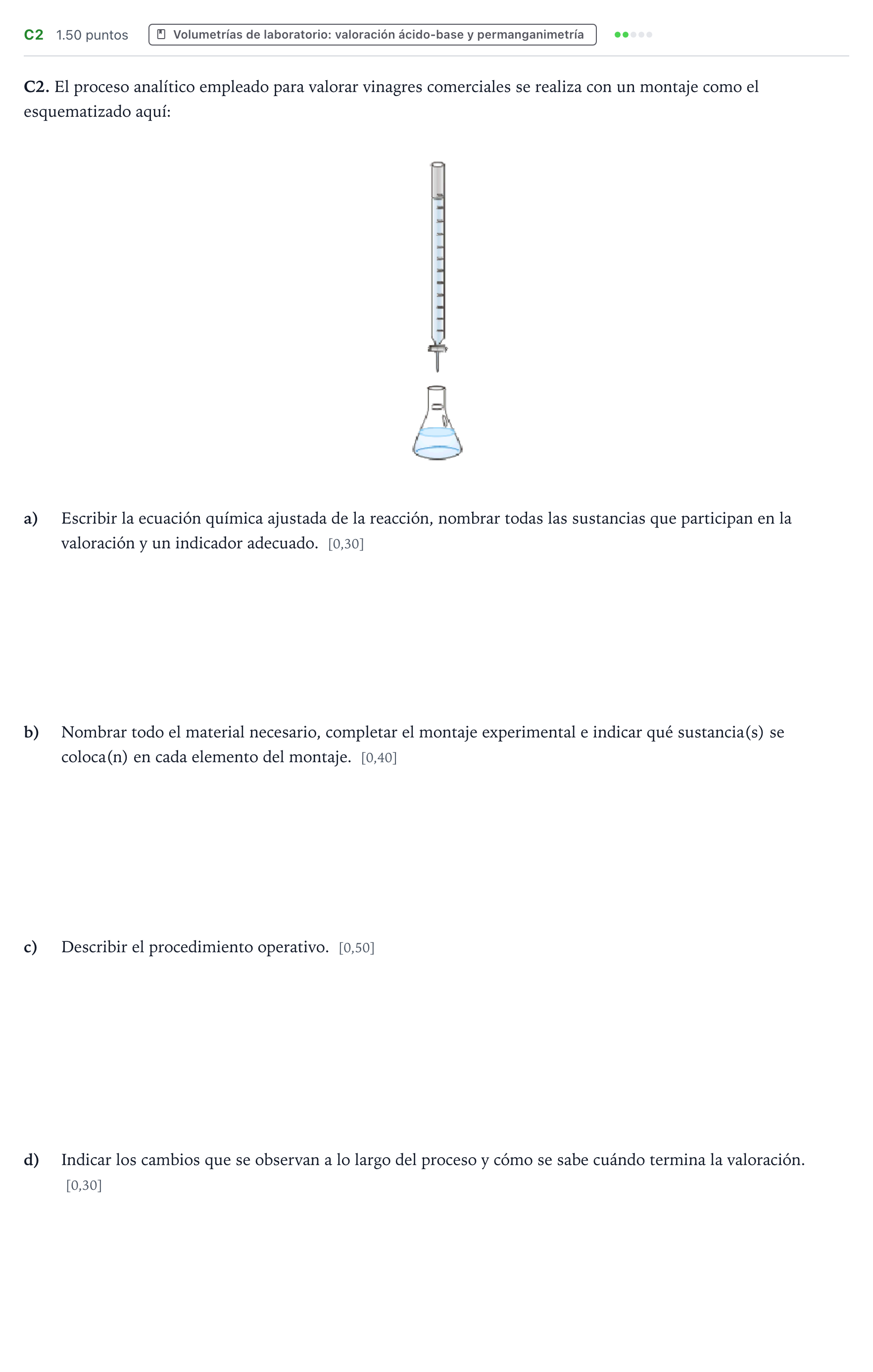 Enunciado: Ejercicio C2 · Química PAU País Vasco Extraordinaria 2021