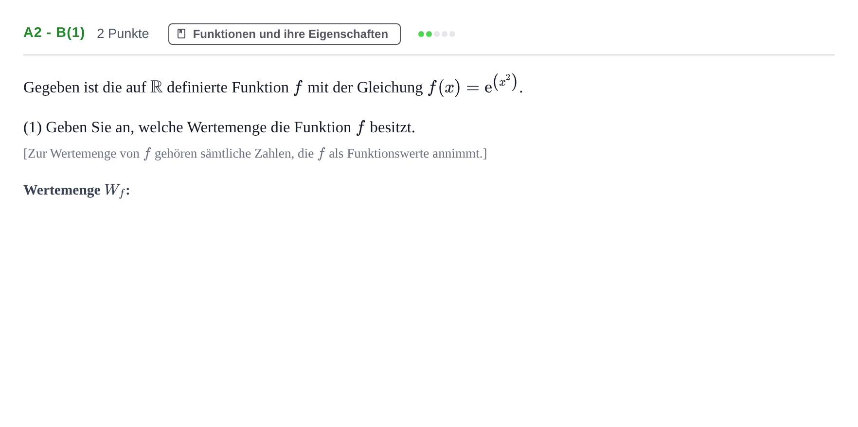 Aufgabenstellung: Aufgabe A2 - b(1) · Abitur NRW Mathematik LK · Haupttermin · CAS 2023